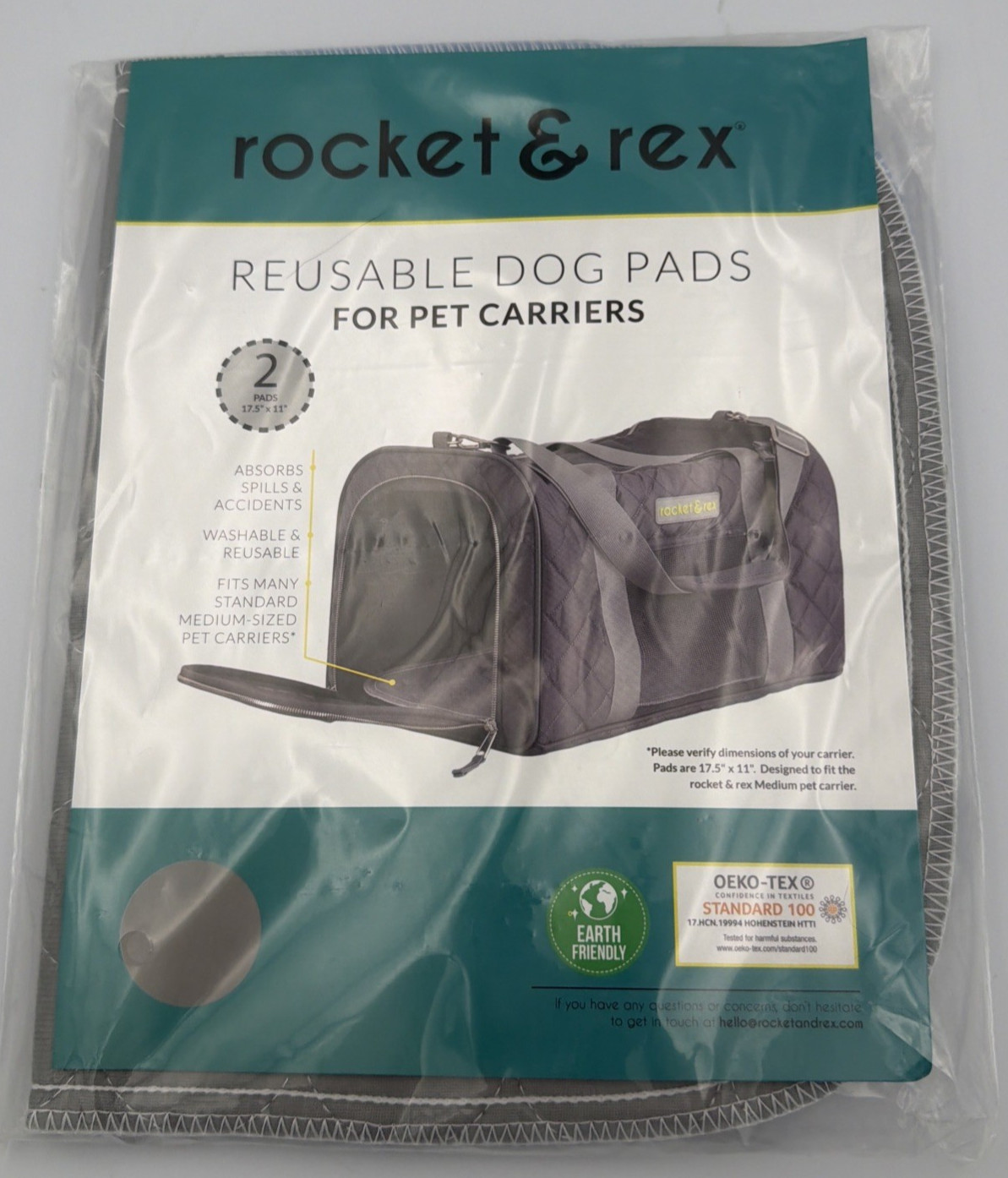 Rocket & Rex Washable Reusable Pet Carrier Replacement Pads 2 ct – 17. 5″ x 11″