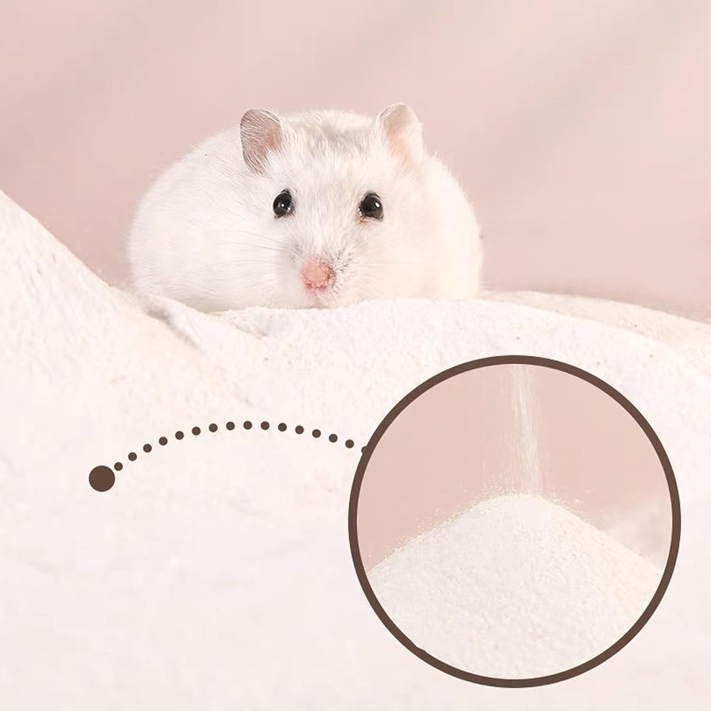 Dust Free White Bath Sand 2.8lb for Hamster Chinchilla Gerbil Syrian Mice Small