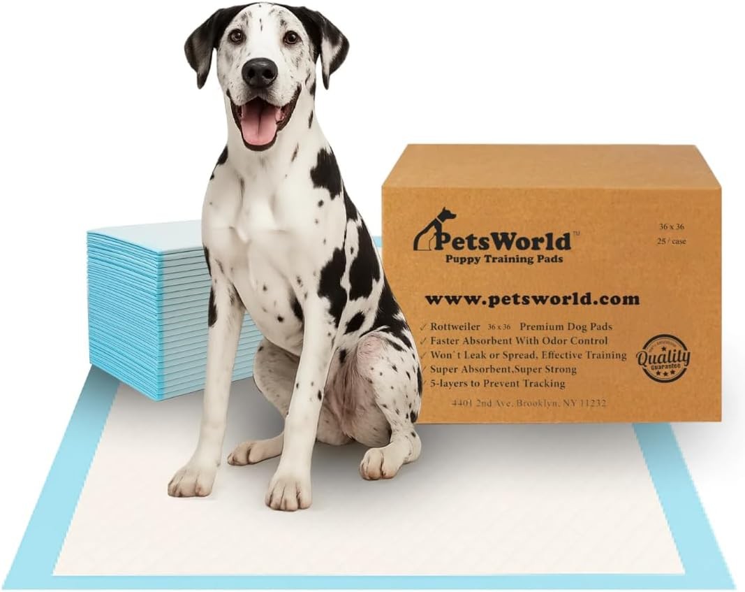 Giant Dog Potty Pads Odor-Eliminating 36″ x 36″ Ultra Absorbent 5-Layer