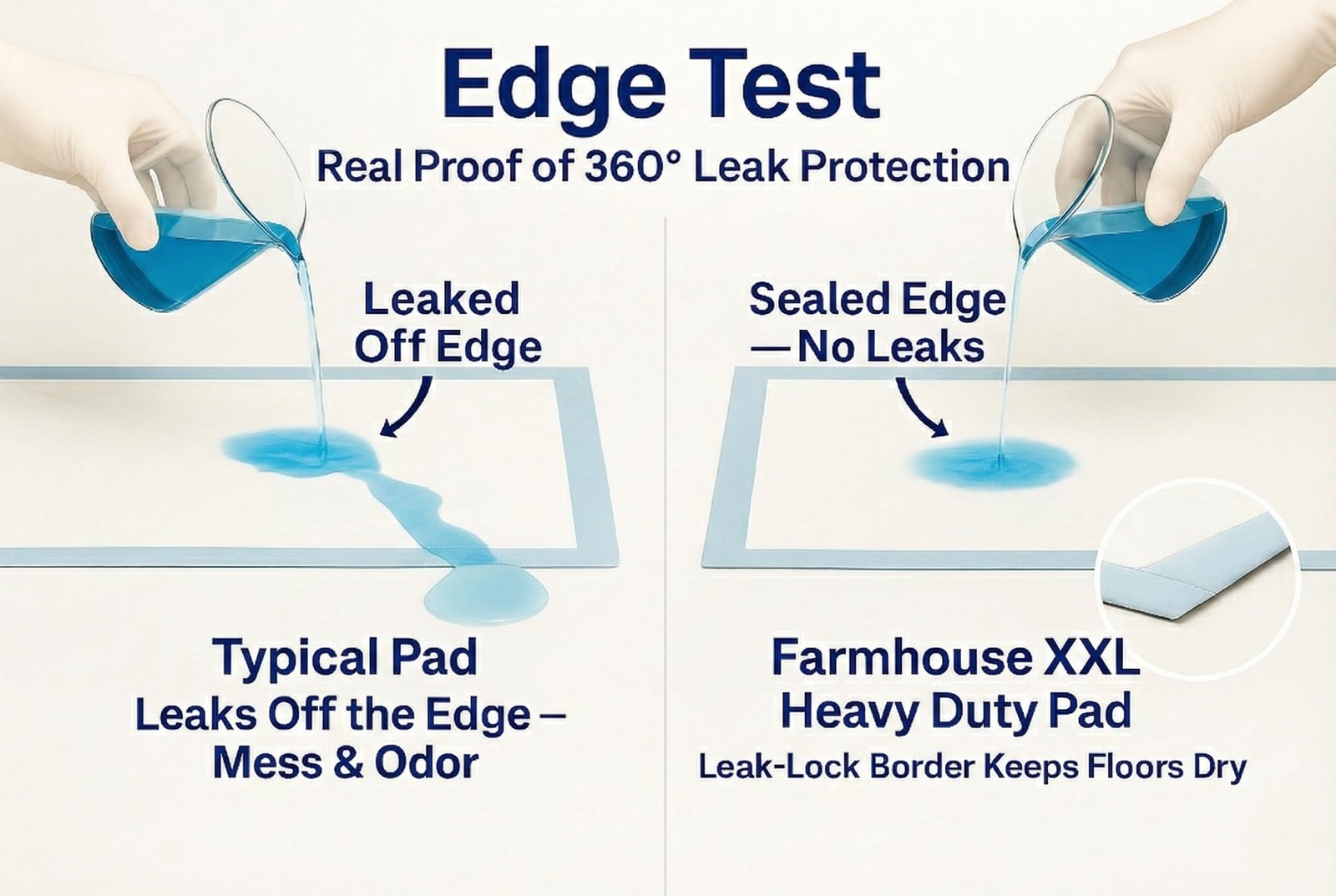 Pee Pads for Dogs Extra Large 37×54 XXXL 50 Count Leak Proof 37×54, Blue