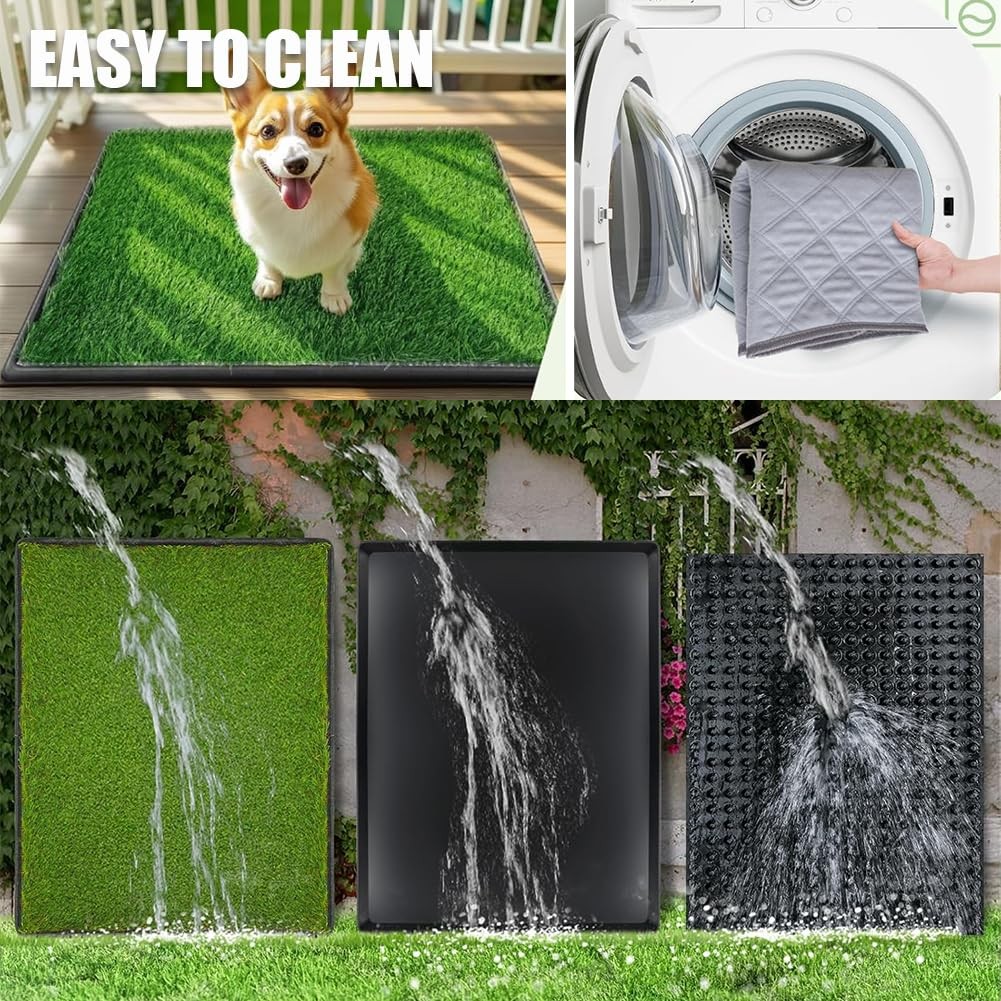 Reusable Training Pad Potty 2Pack Replaceable Artificial Grass Dog Patio