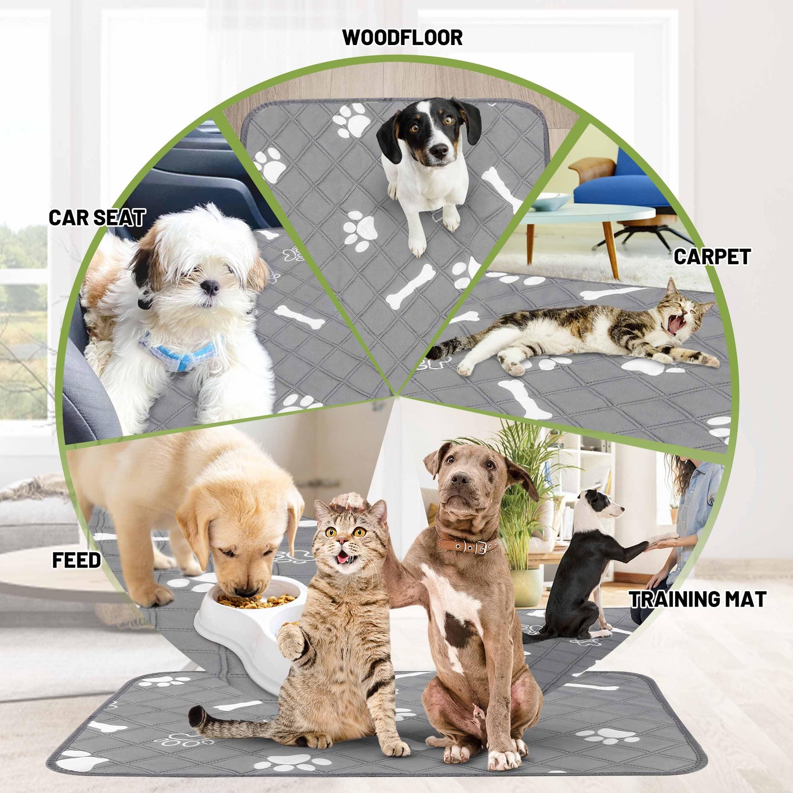 Washable Pee Pads 36″ x 41″ Super Absorbent 2 Pack for Dog Training – Leakproof