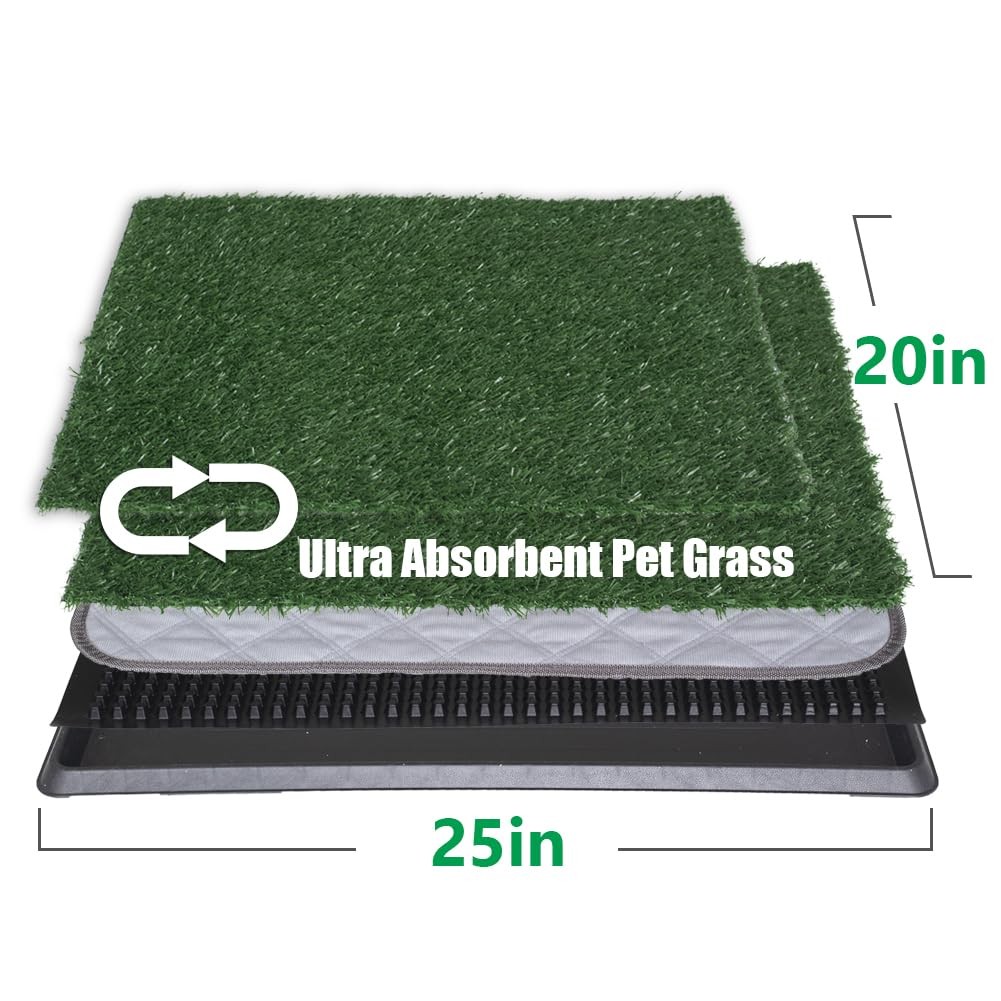 Reusable Training Pad Potty 2Pack Replaceable Artificial Grass Dog Patio
