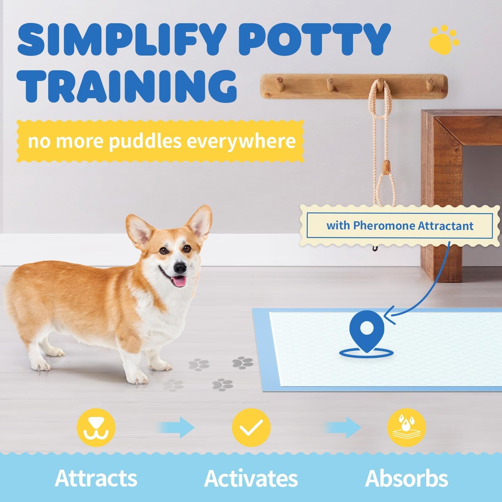 100-Pack X-Large Puppy Pads 34″x28″ Leak-Proof Quick-Dry Dog Potty Training Pads