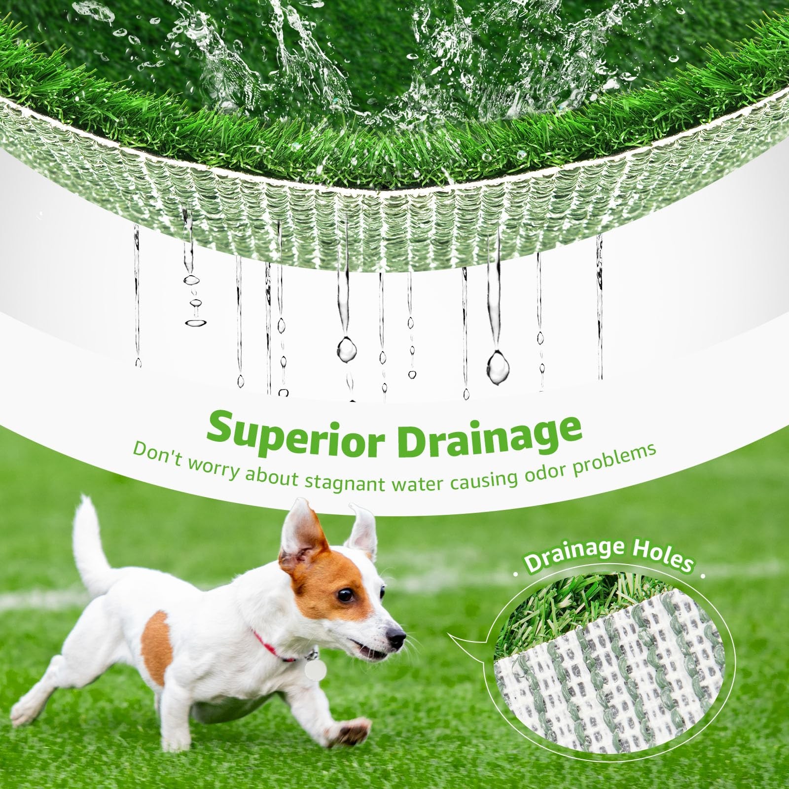 2 Pack Artificial Dog Grass Pee Pad 26″ x 17″, Indoor Potty Training Turf