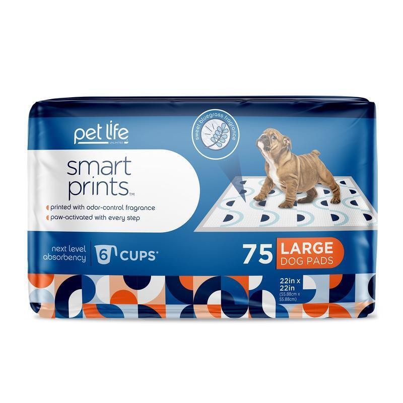 Smart Prints Dog Pads Large 75ct Odor Control Absorbent Pet Training Pads New
