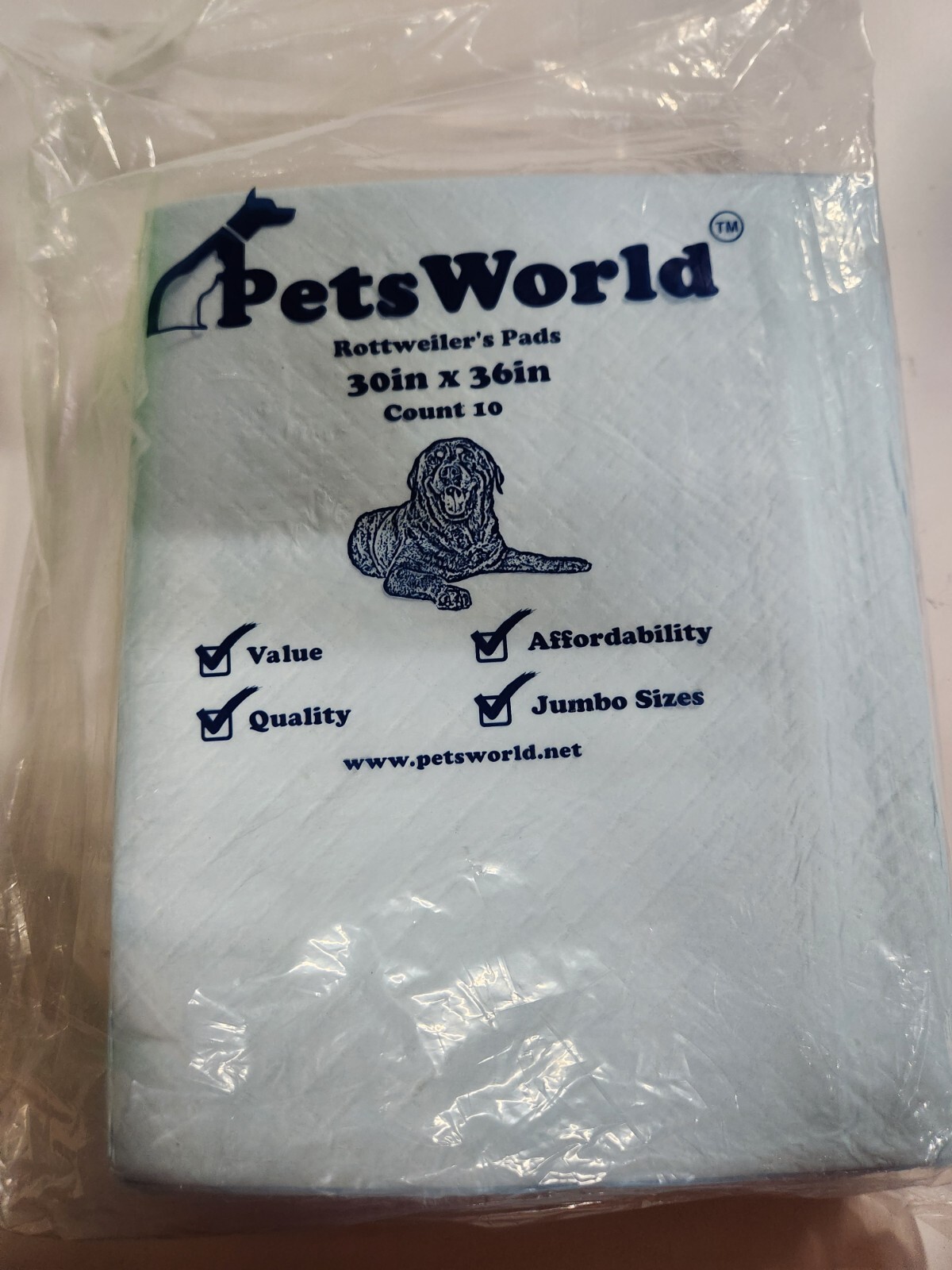 10ct Pets World Rottweiler’s Pads 30 X 36