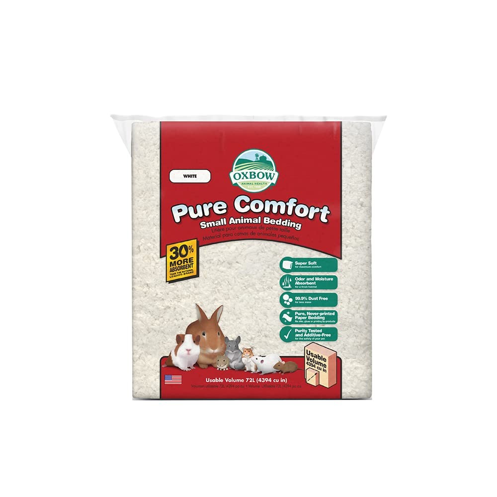 Oxbow Pure Comfort Bedding, Rabbit, Hamster, & Guinea Pig 72 Liter, White