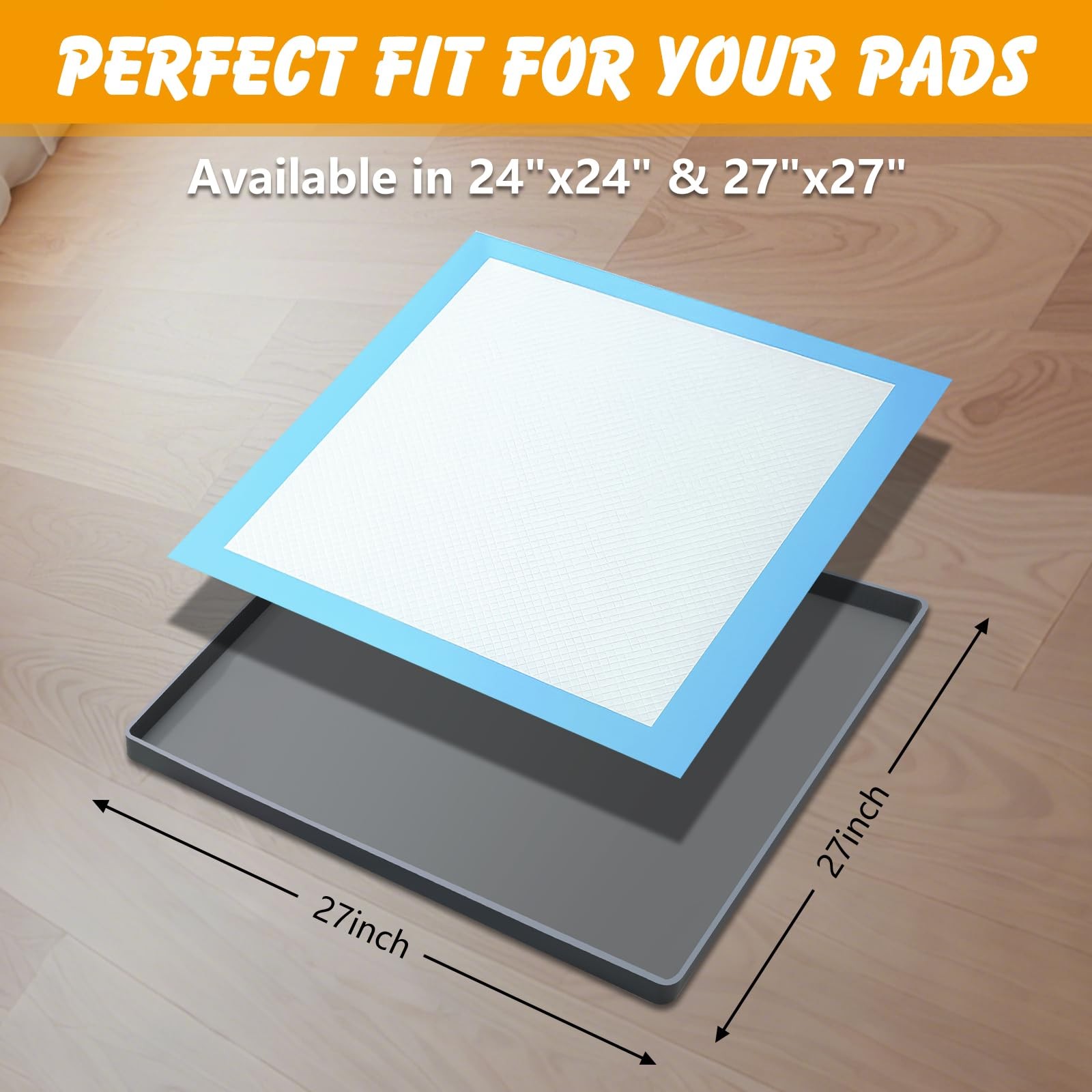 ondware Silicone Dog Pee Pad Holder for Standard 27×27 in Pads, Non-Slip Leak…