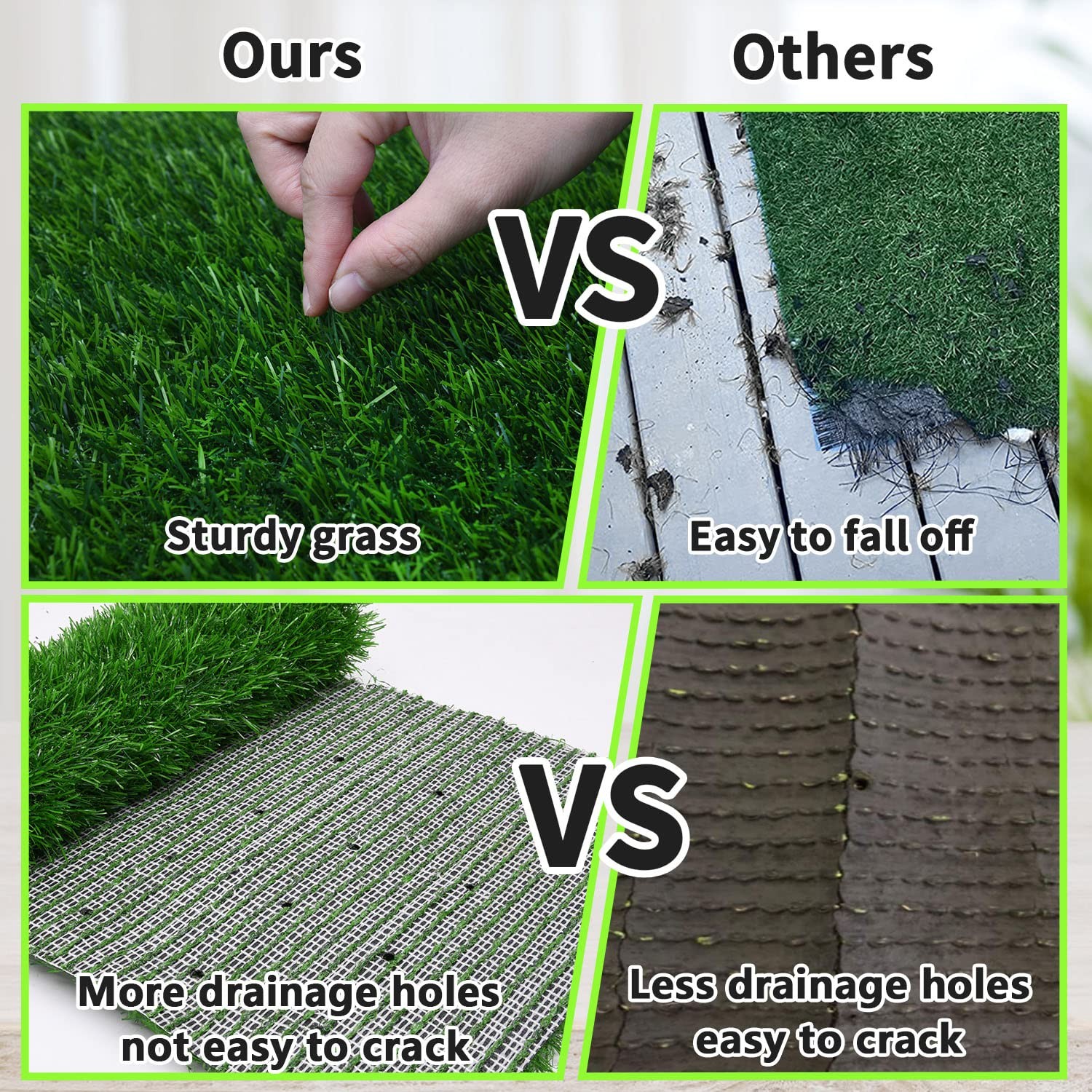 Grass Pad for Dogs 39.3 x 31.5 inches Strong Absorbency 39.4×31.5 Inch, Green