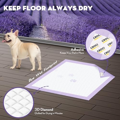 22x22in Puppy Pads with Adhesive Tabs, Dog Pee Pads Regular-22x22in(50Ct)