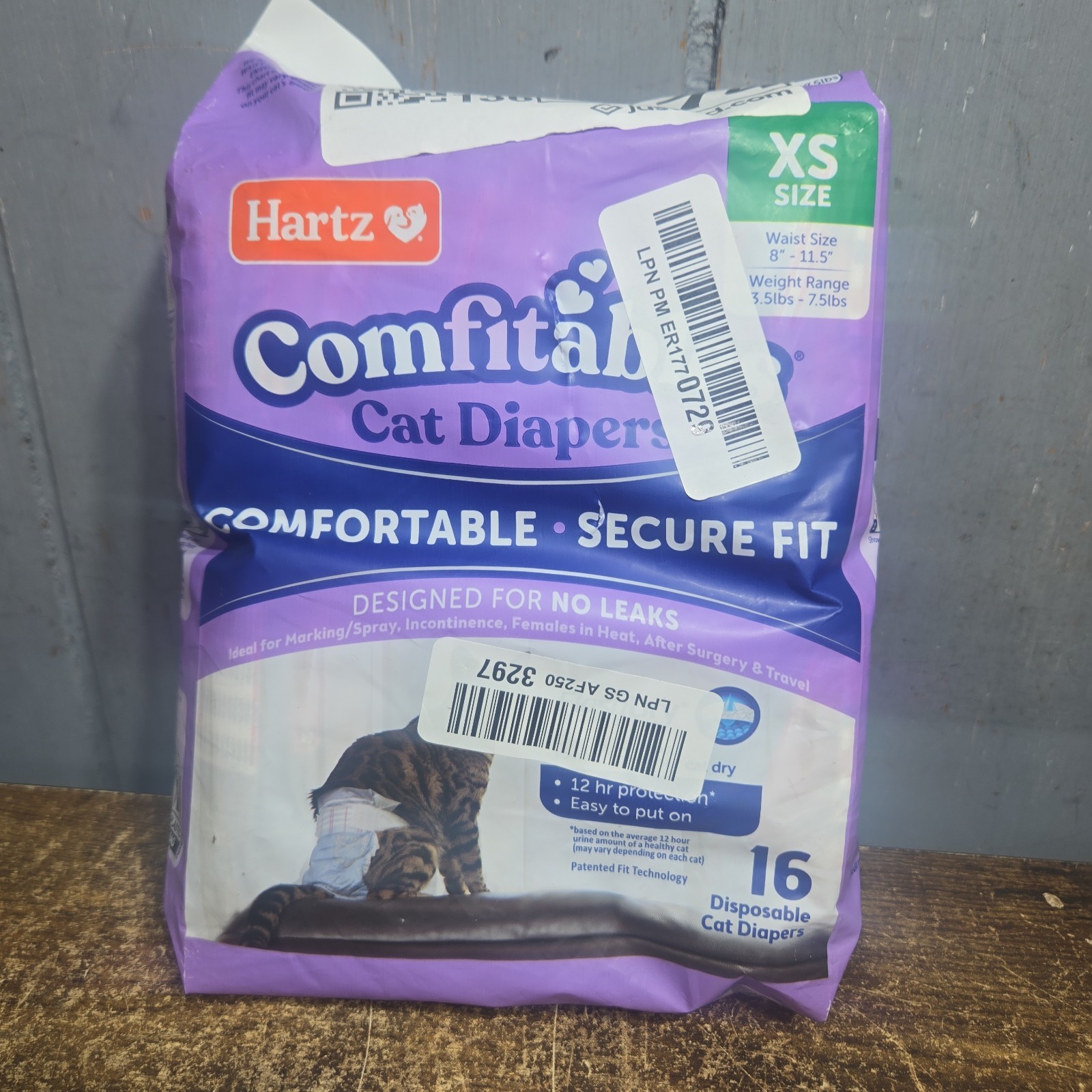 Hartz Comfitables Cat Diapers XS 16 ct – Disposable Leak Protection