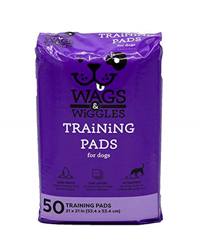 Wags & Wiggles Training Pads For Dogs, 50 Count | Puppy Pee Pads For Dogs | Dog