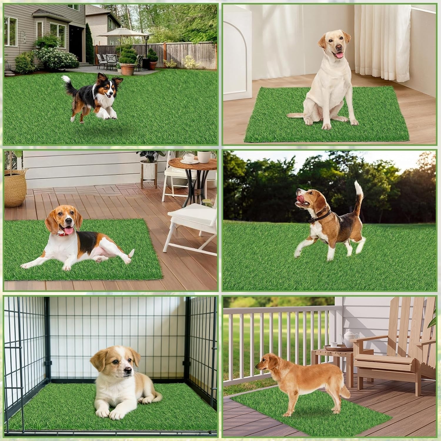 30 x 20 inches 2 Pack Fake Grass Pee for Dogs Artificial Grass Rug Pad for Pu…