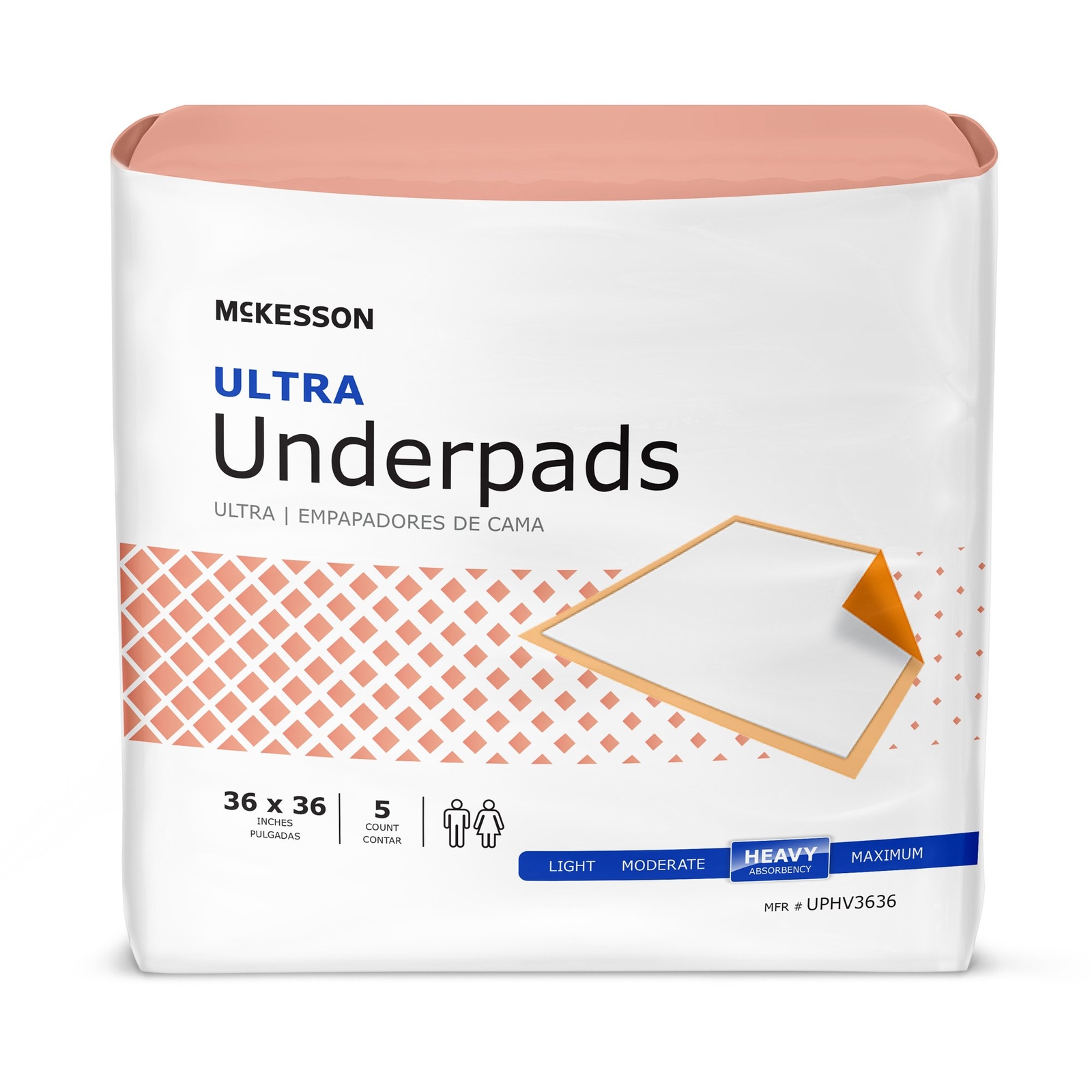 McKesson Ultra Underpad Heavy Absorbency 36X36″ 50 ct