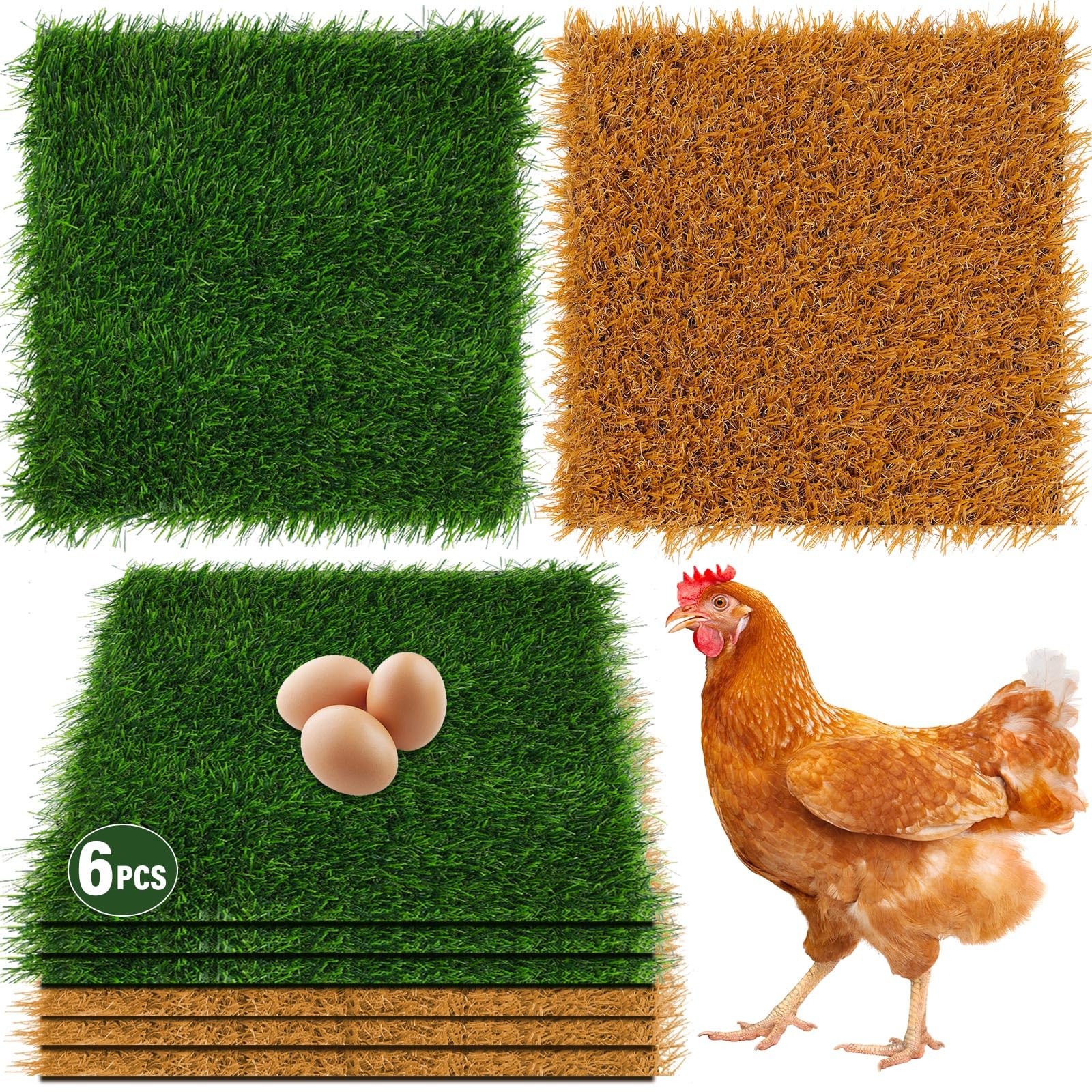 6 pcs Chicken Nesting Pads 12”x12” Washable for Chicken Coop