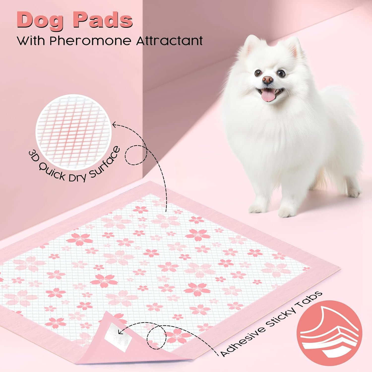 Puppy Pads 22″X 22″ with Leak-Proof Quick-Dry Design Pee Pads for Dogs Potty Tra