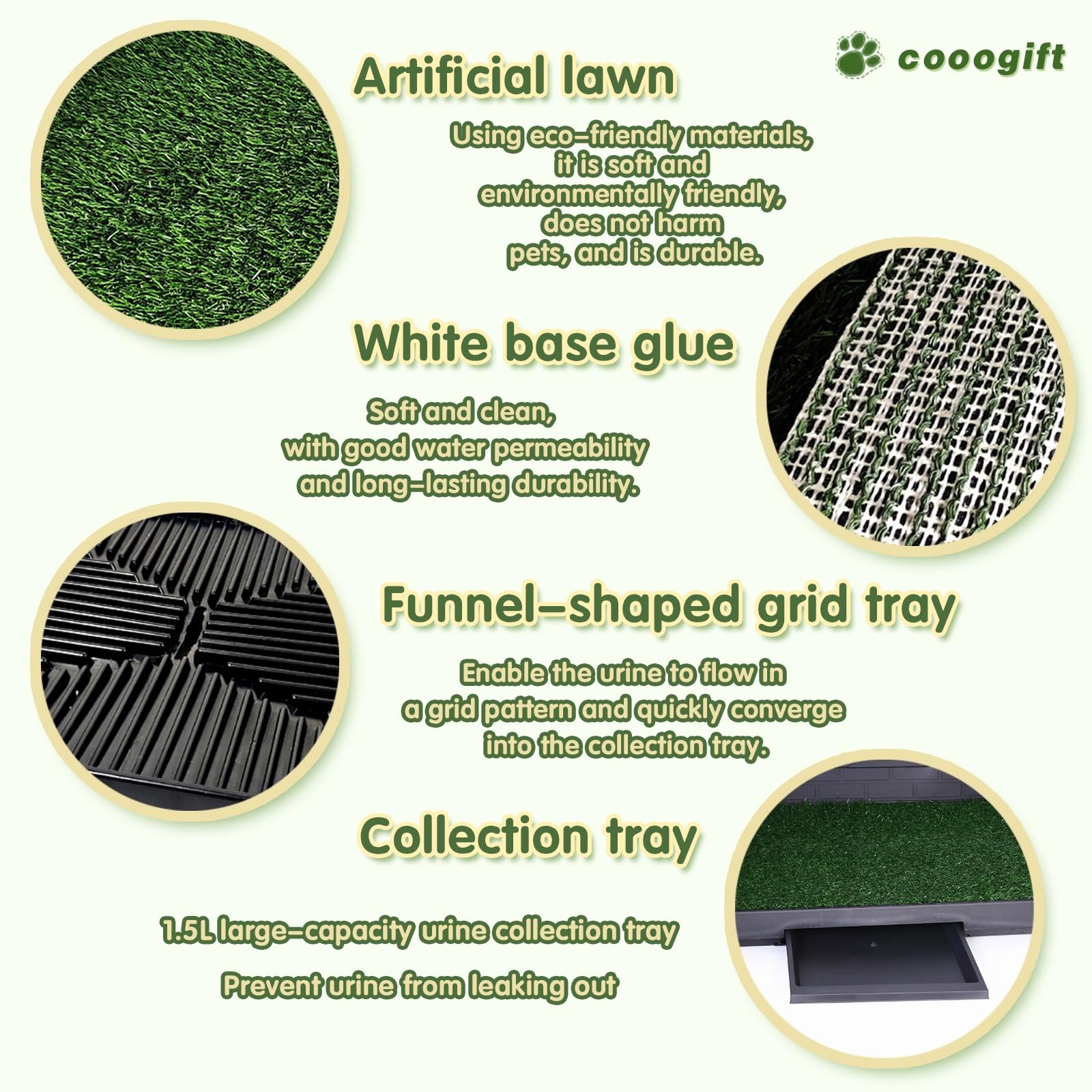 Dog Grass Pad Large 30″×20″ Reusable Pee Baffle for Small & Medium Dogs