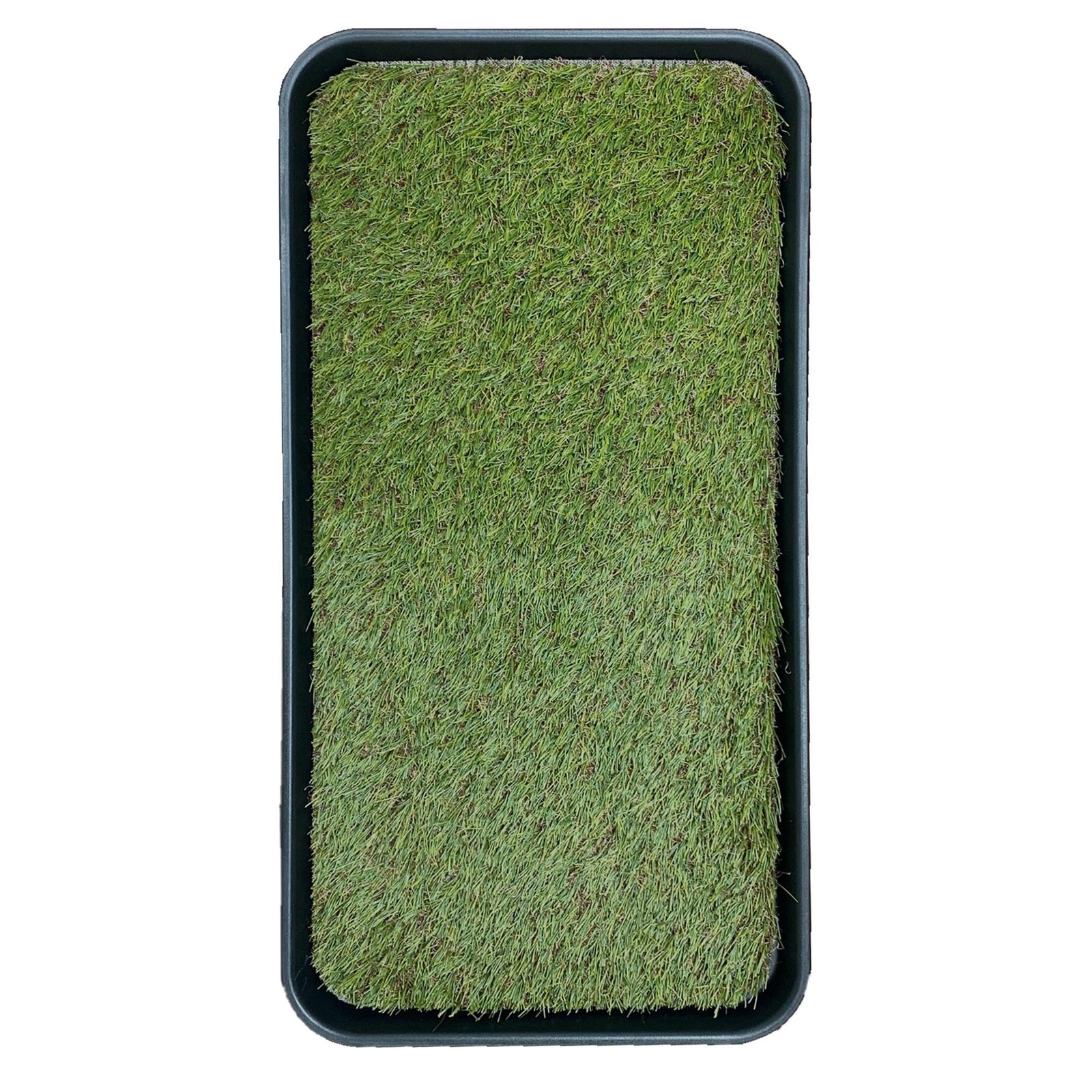 Ottomanson Artificial Grass Puppy Potty 1’3″ x 2’6″ (Pet), Black Tray/Grass