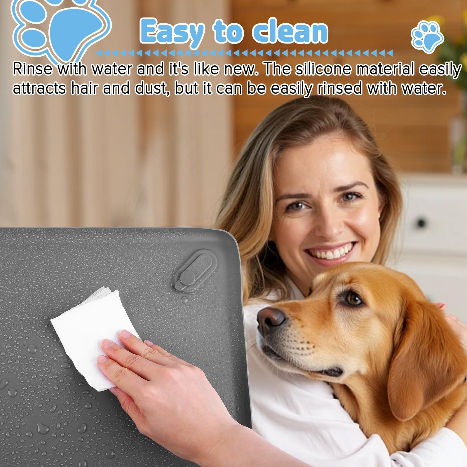 Pee Pad Holder for Dogs, 24″ x 24″ Non-Slip Silicone Dog Puppy Pad Holder, No…