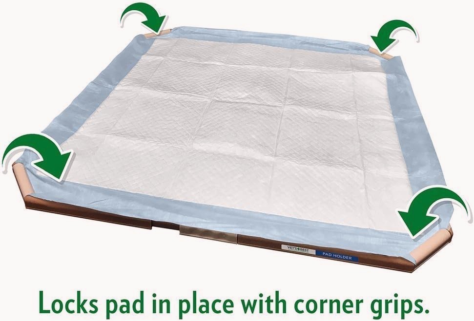 Vet’s Best Dog Pad Holder Portable Training Pad Tray Fits 21 x 21in Tan