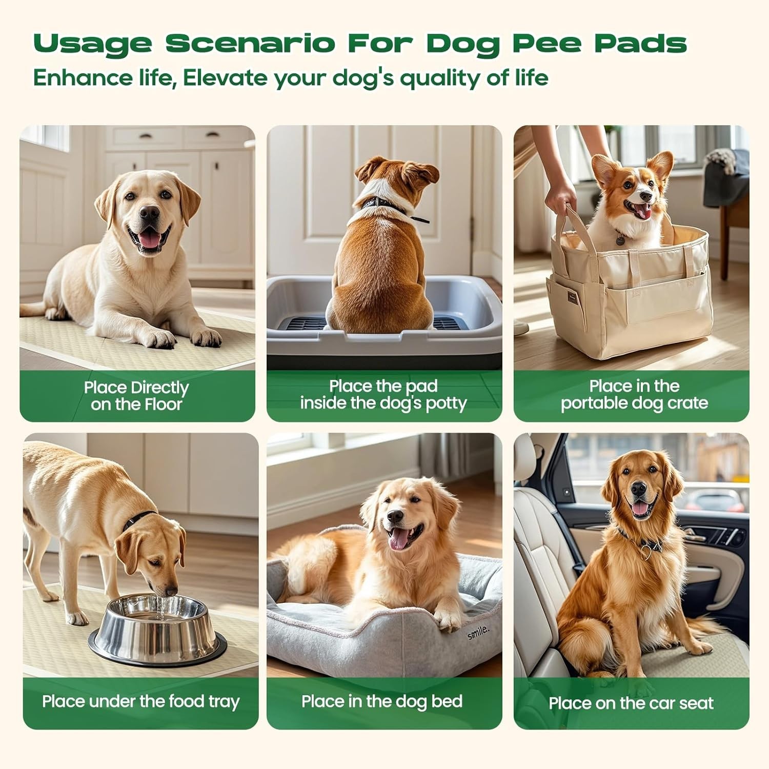 Puppy Pads Pee Pads for Dogs 30″x36″ 50 Count with Tabs | Bamboo Training Pad…