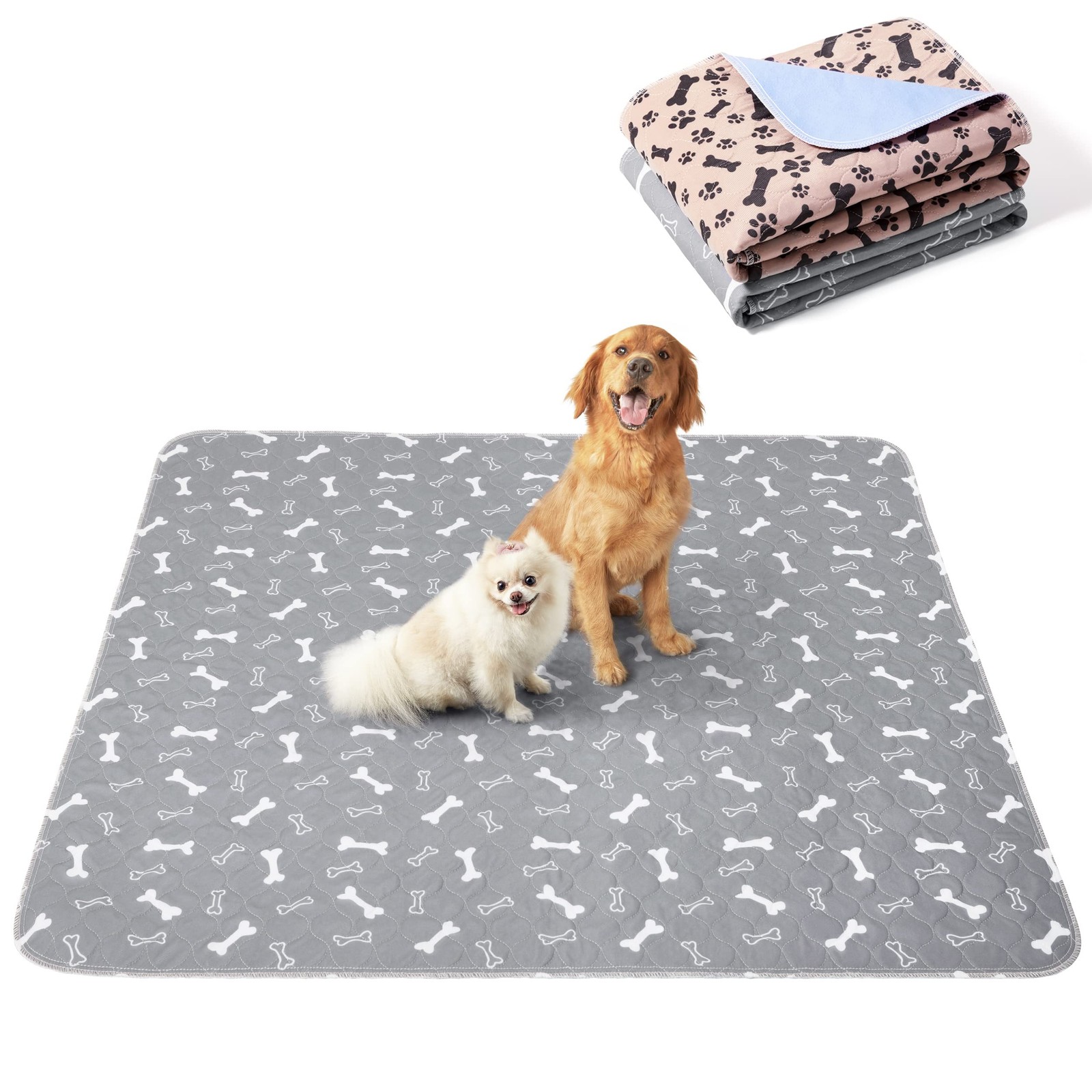 Reusable Washable Pee Pads for Dogs Large/Extra Large 36” x 41” 2 Pack, Abs…