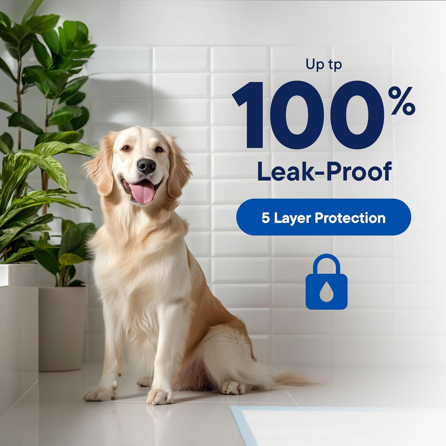 Puppy Pads XL 28X34 [100-COUNT] Dog Pads Extra Large 28″ X 34″ Leak-Proof Dog Pe
