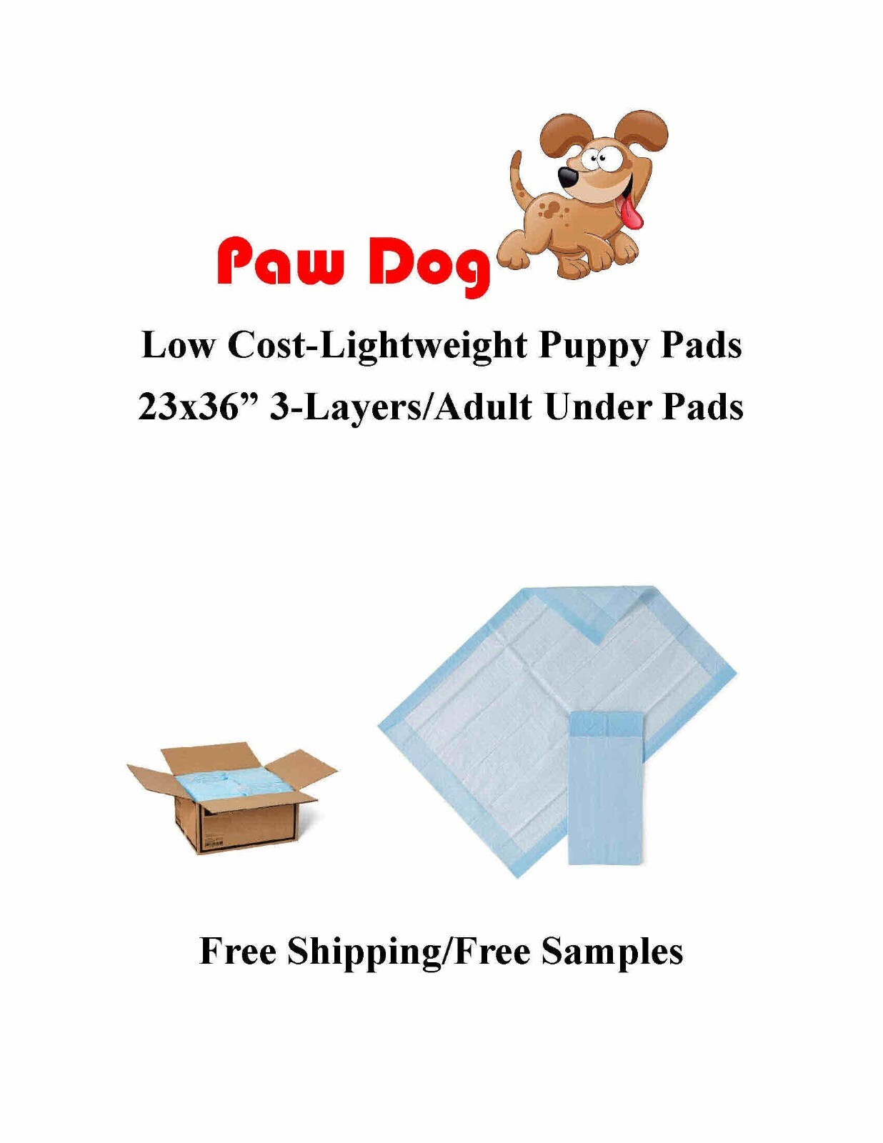 23×36″ Low Cost Lightweight Puppy Dog Pads 3-ply-Underpads Single Use Under Pads