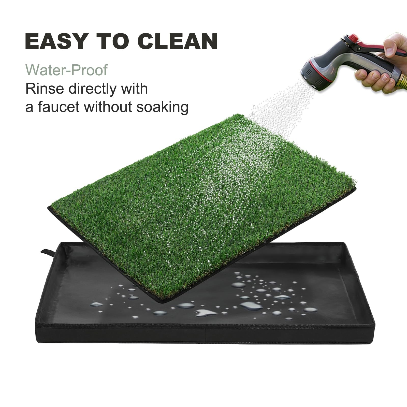 Dog Grass Pad with Foldable Dog Litter Box, Small Liner Base (23”×15”) for Ba…