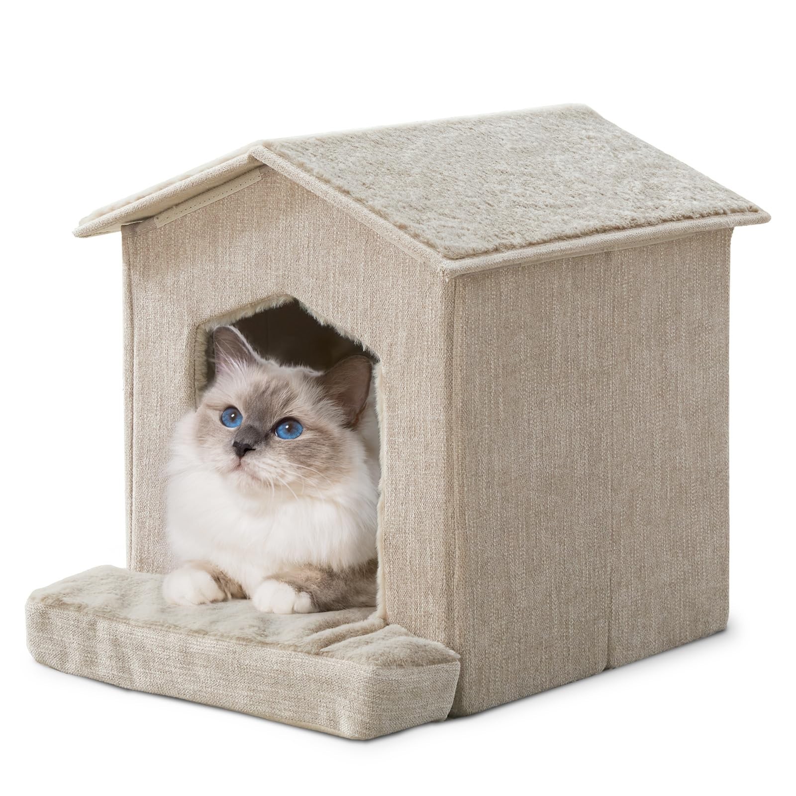 Cat Beds for Indoor Cats,Cat Houses,Cat Cave with Orthopedic Cushion,Foldable…