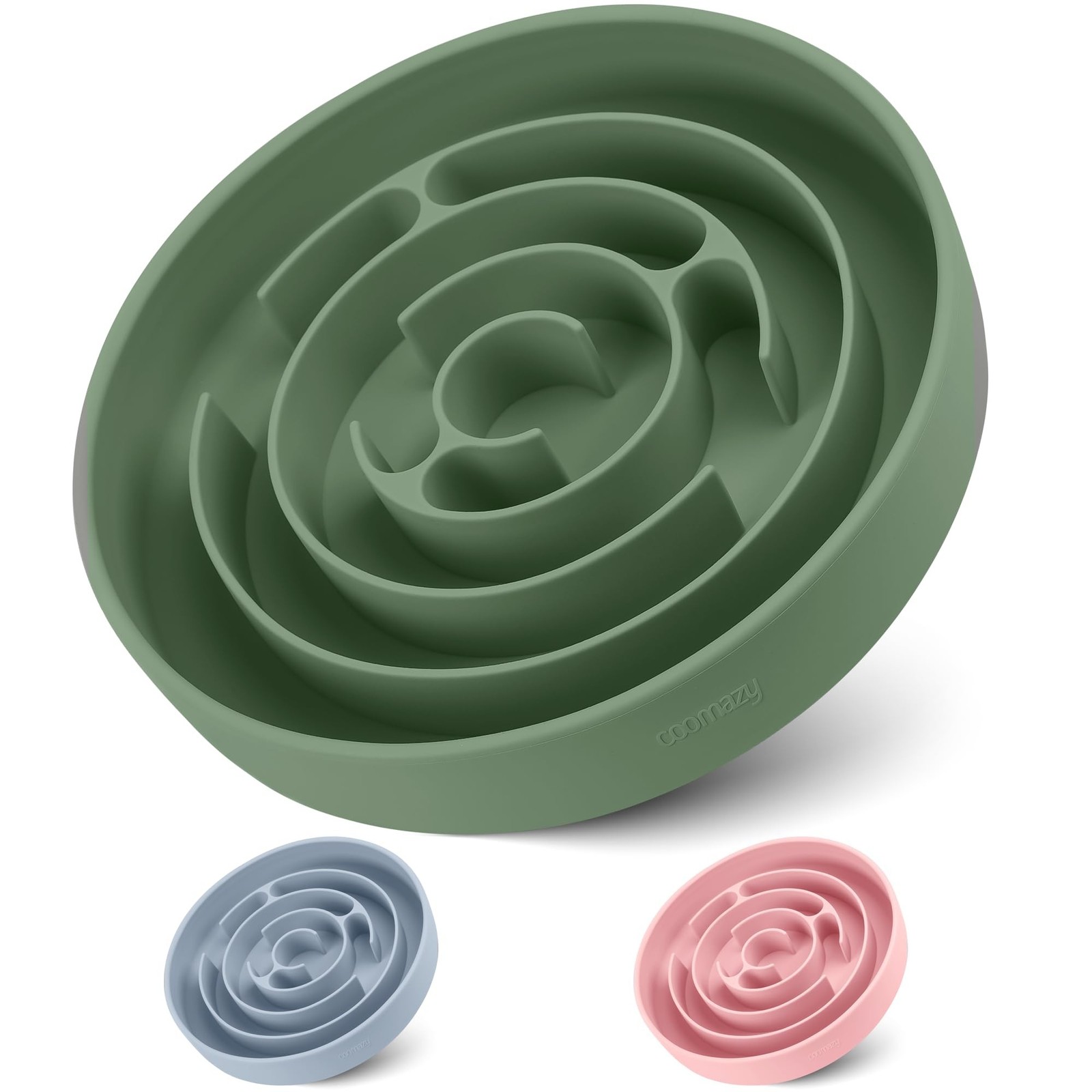 Coomazy Extra Large Slow Feeder Bowl, Silicone Dog Bowl with Suction Cups, Sl…