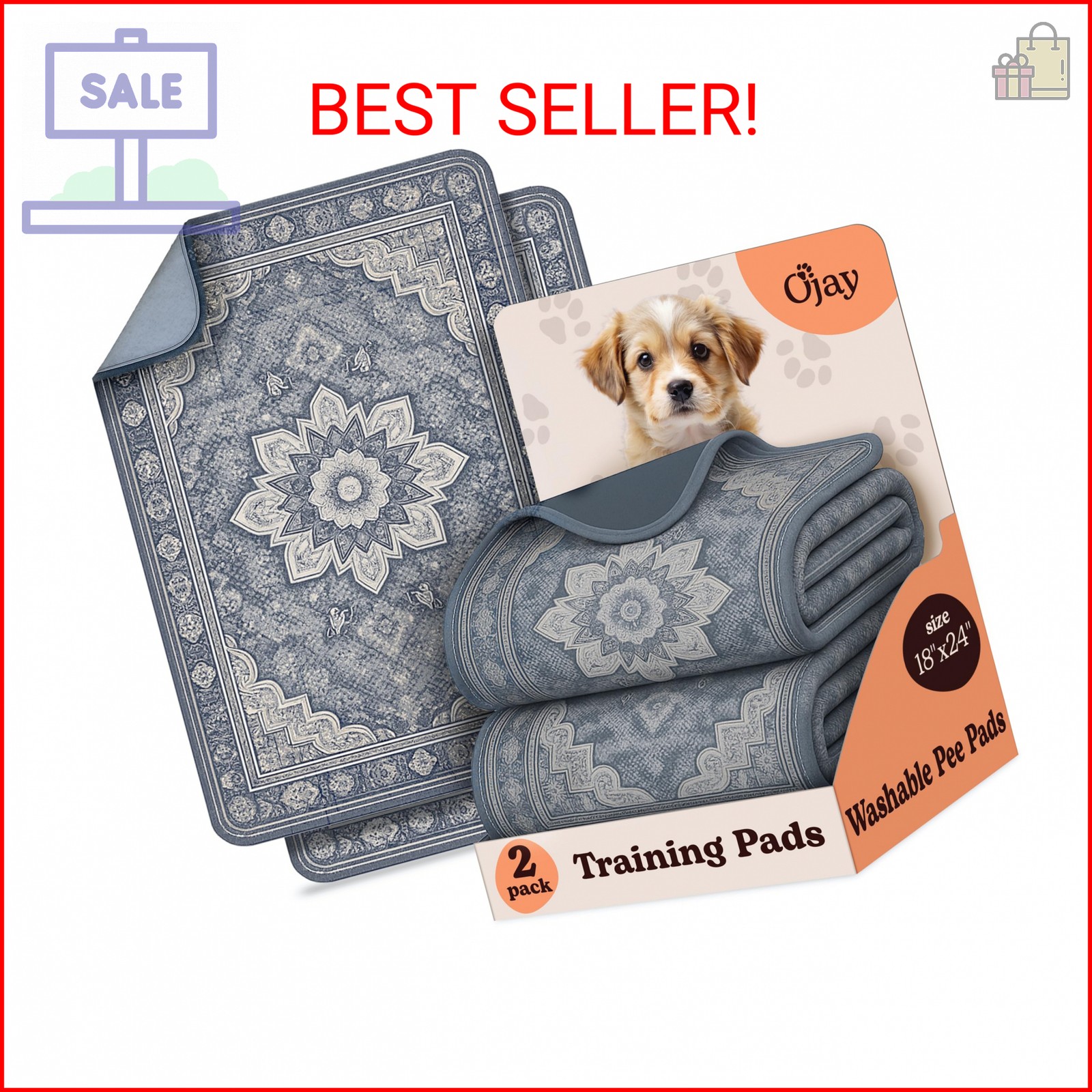 Super Absorbent Washable Pee Pads for Dogs (2-Pack) – Reusable Puppy Training Pa