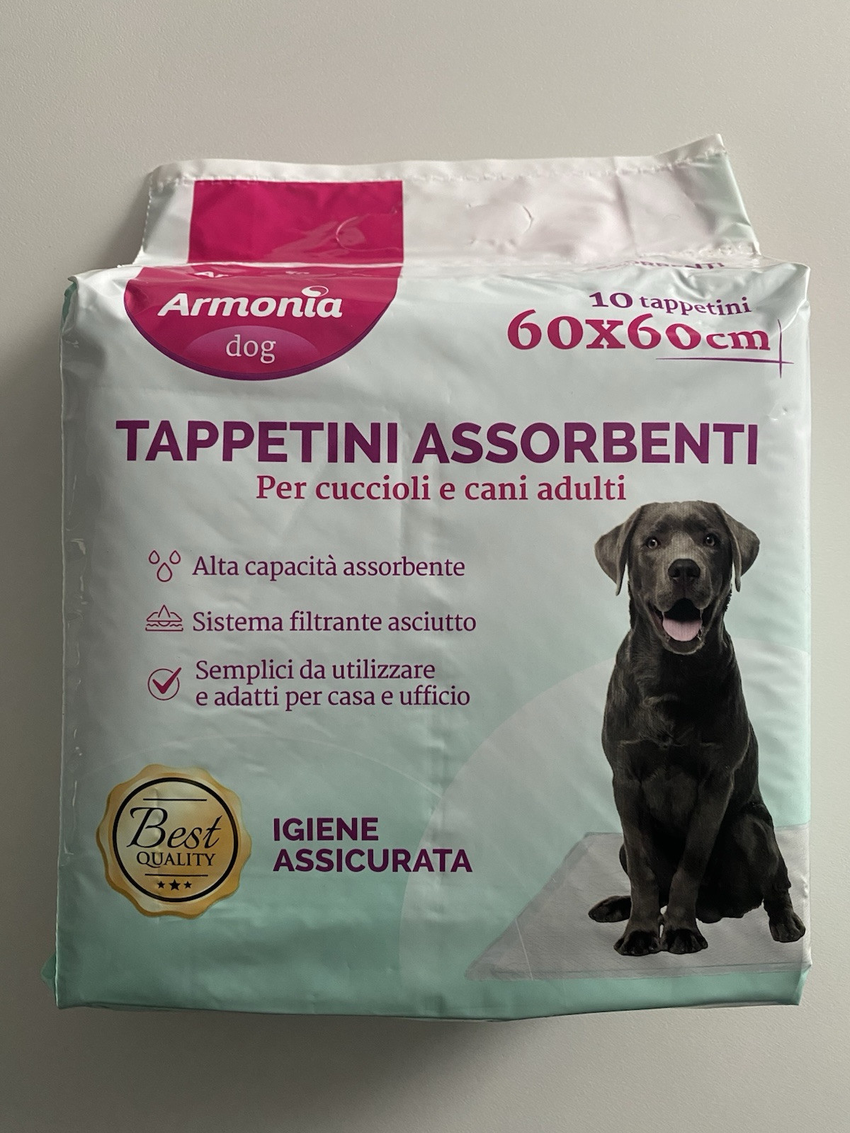 ARMONIA DOG 100 ABSORBENT MATS FOR PUPPIES AND ADULT DOGS 60x60CM BEST!!