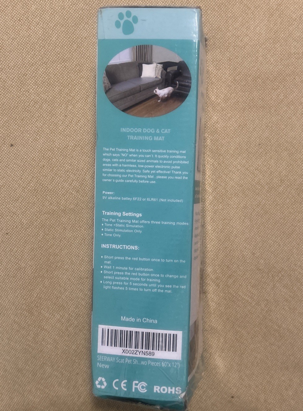 2 Seerway Scat Mats Indoor Pet Dog/Cat Training Mats 60″x12″ NEW/OPEN BOX LARGE