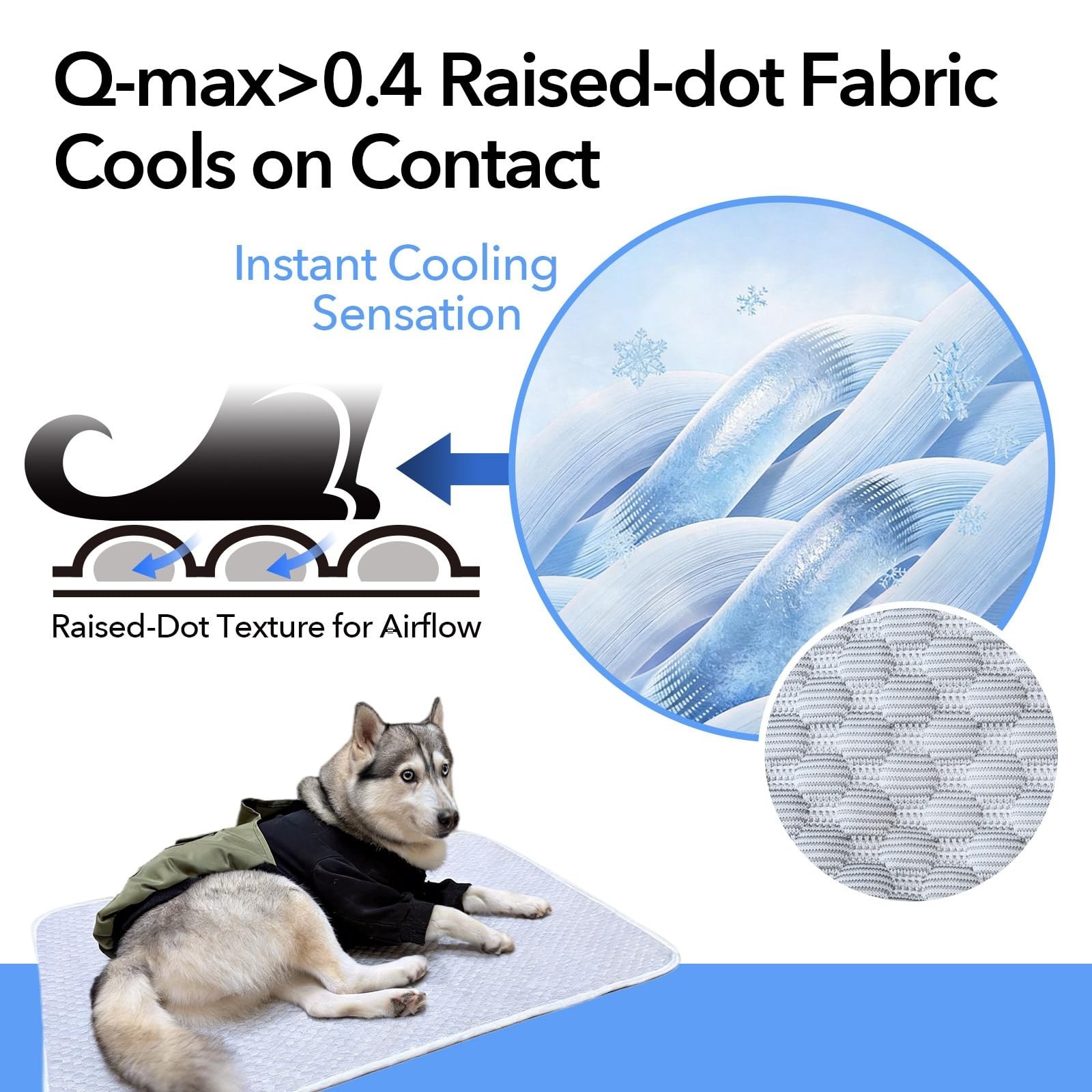 Dog Cooling Mat 46″x36″ Extra Large for Big Dogs, L | Chew-Resistant, Non-Sli…