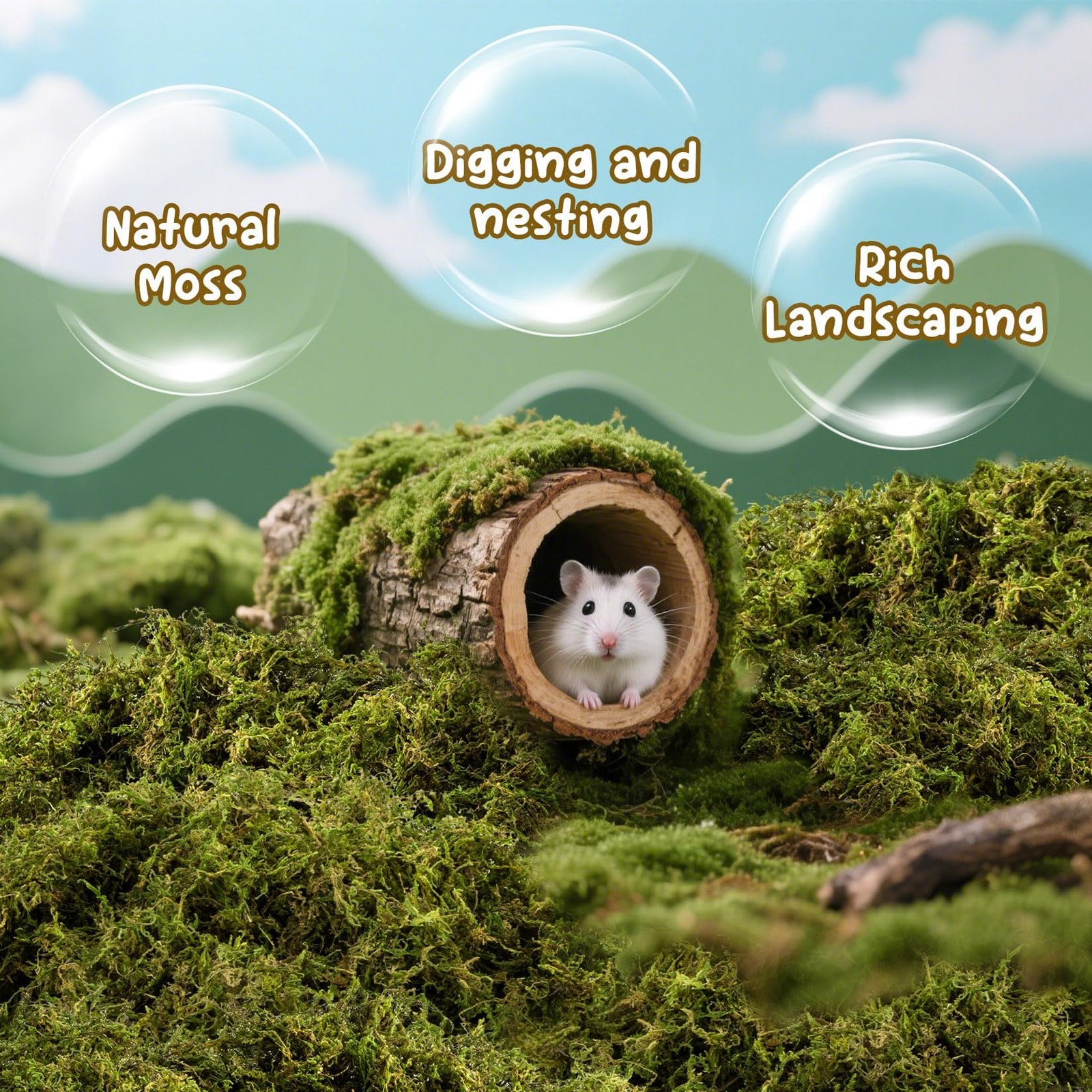 Sukh Hamster Moss – 5.6 Oz Forest for Bedding Nesting Hideout…