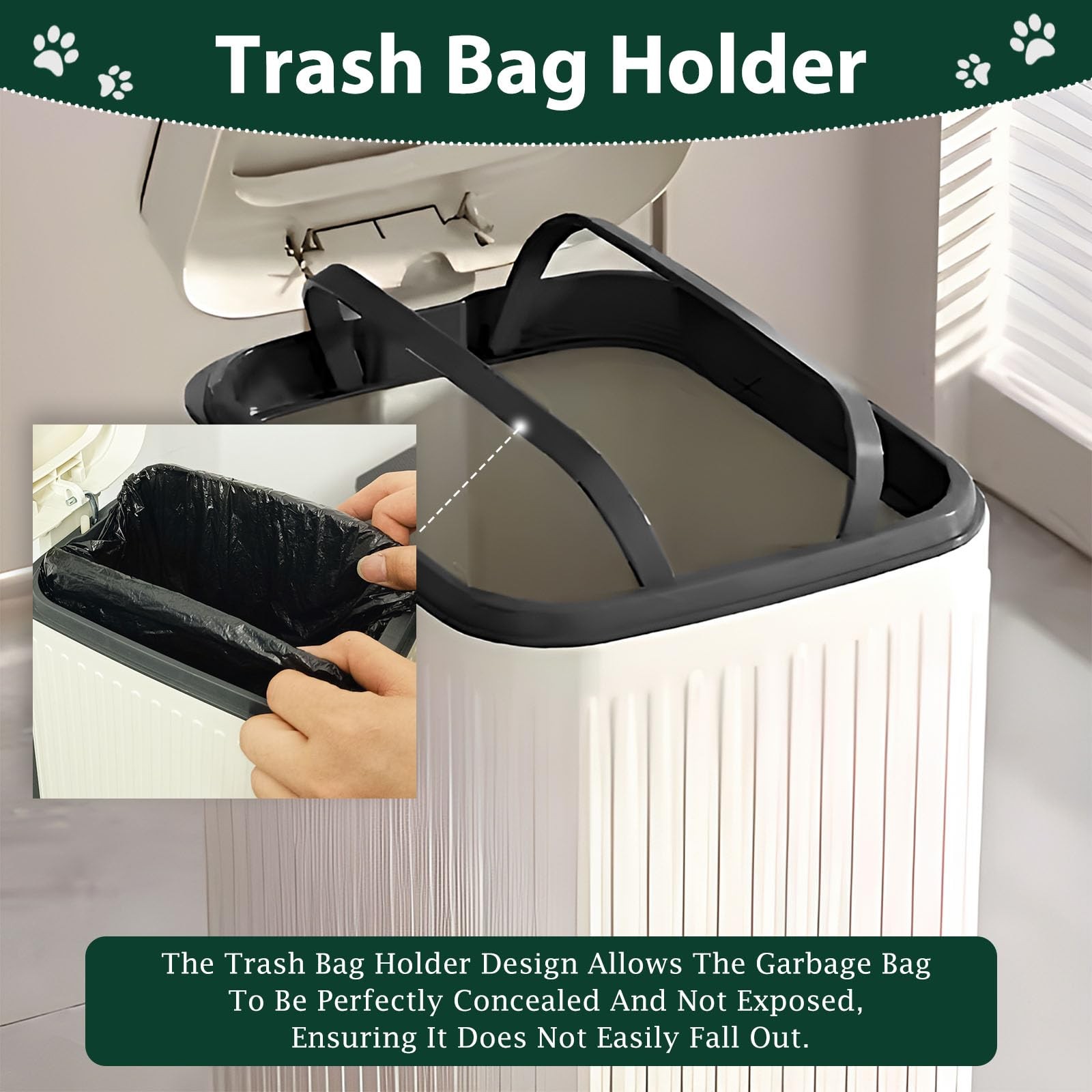 Dog Poop Trash Can Outside, 5L/1.3 Gal Dog Poop Bucket with Lid, Foot Pedal,