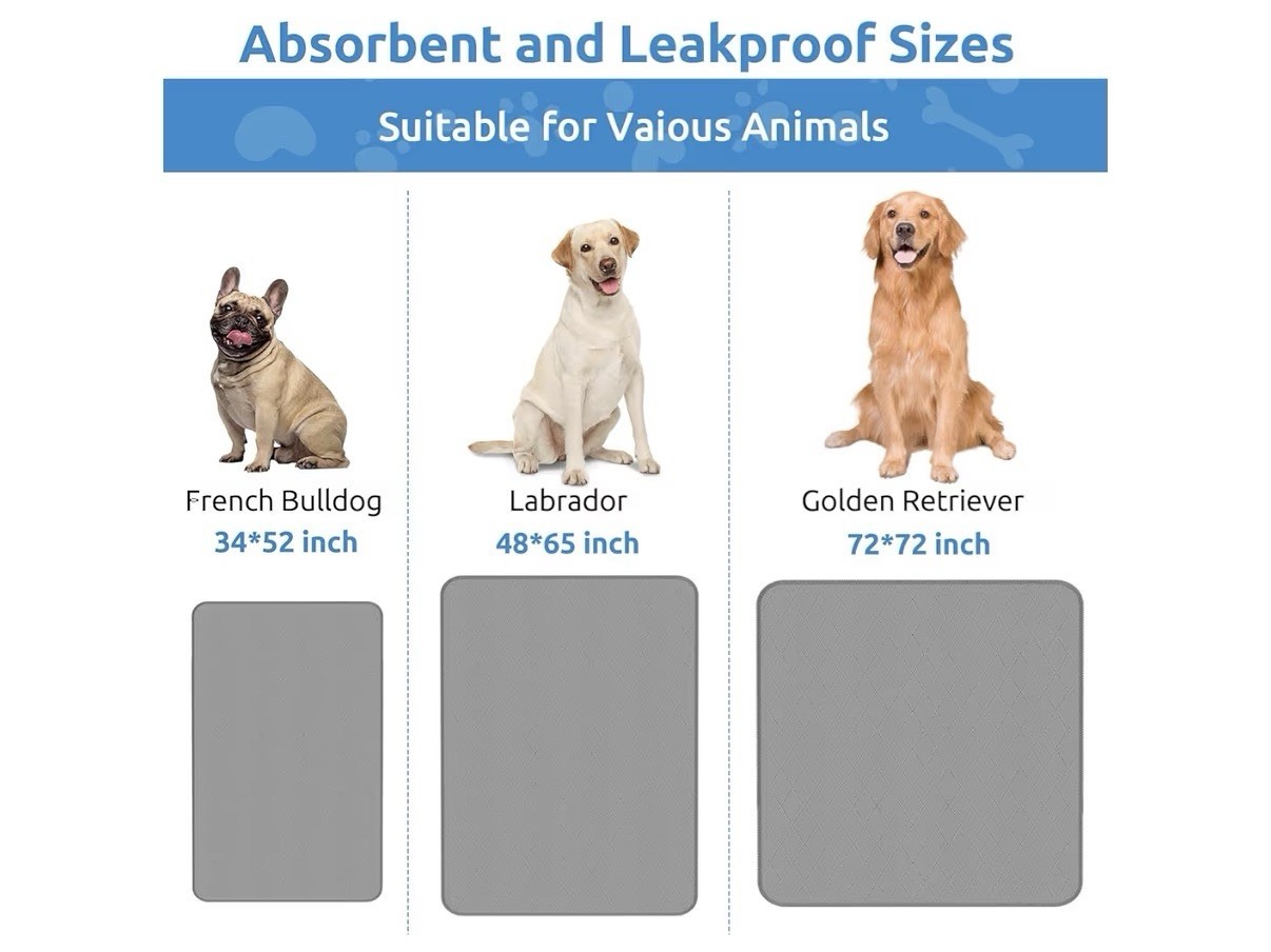 48×65 Waterproof Machine Washable Pet Pad Cool Shields Kennels Cover Couch Bed