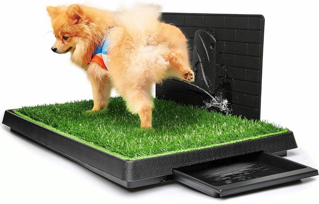 Dog Grass Pad with Tray 30″×20″, Reusable Puppy Potty Turf for Small Medium Dogs