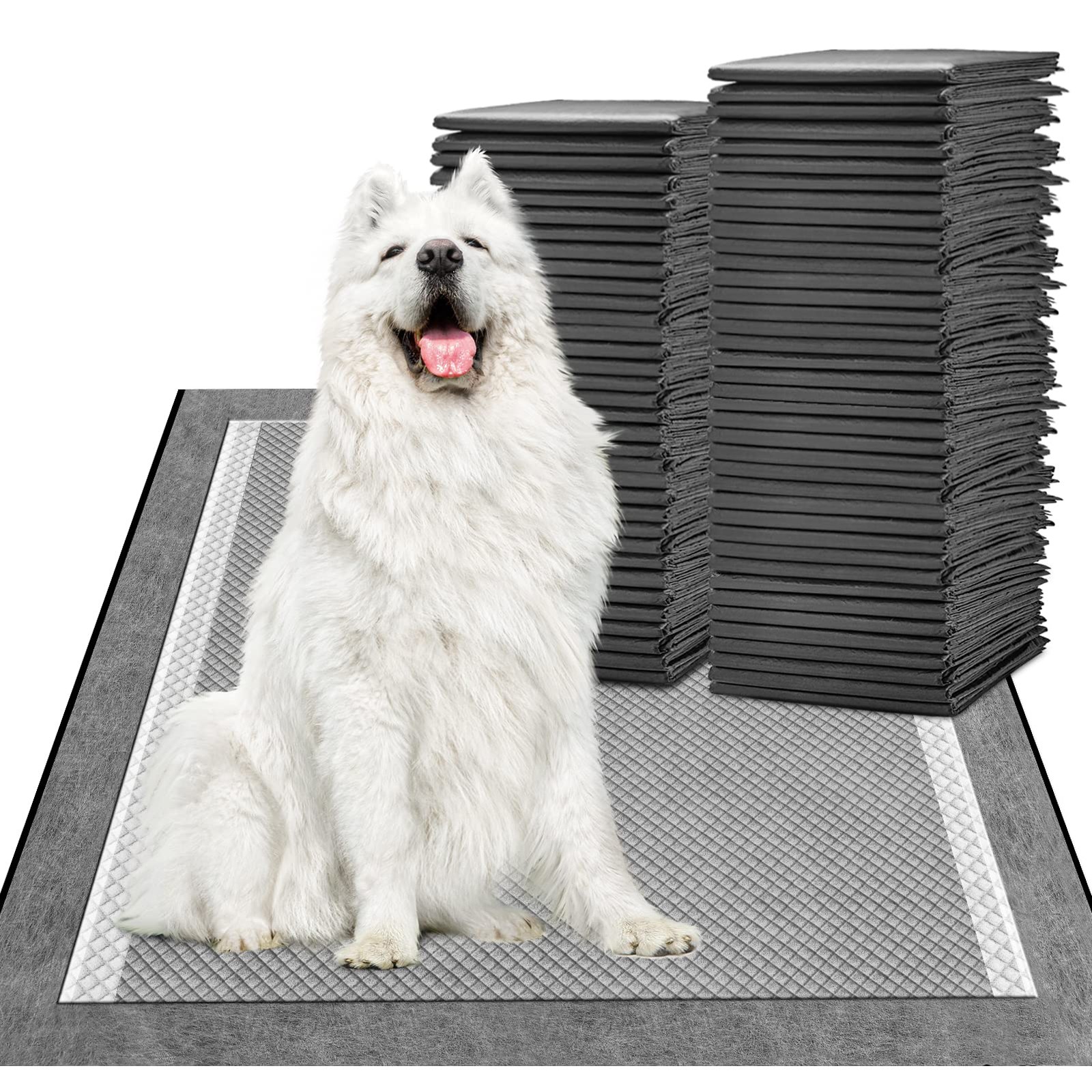 MIZOK Dog Pads 30”x36” XXL Extra Large, X-Large 30″x36″ 40 Count, Gray