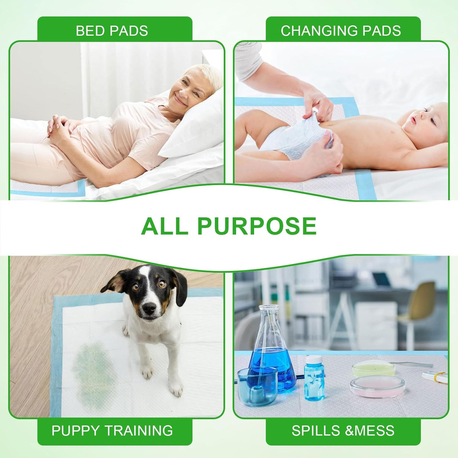 Pee Pads for Dogs & Cats, Extra Large 36″X51″, 40 Count, Blue, Polymer, Polyethy