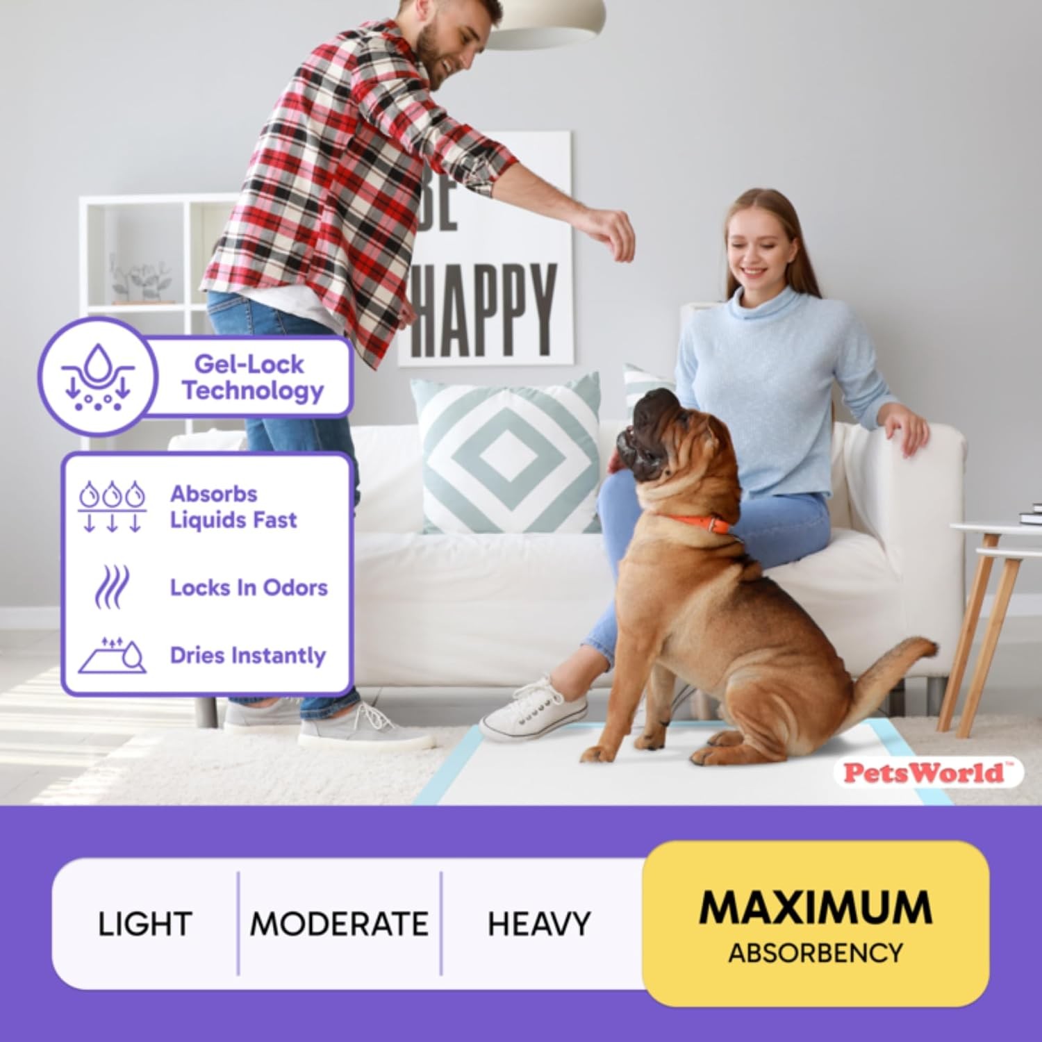 Giant Dog Potty Pads Odor-Eliminating 36″ x 36″ Ultra Absorbent 5-Layer