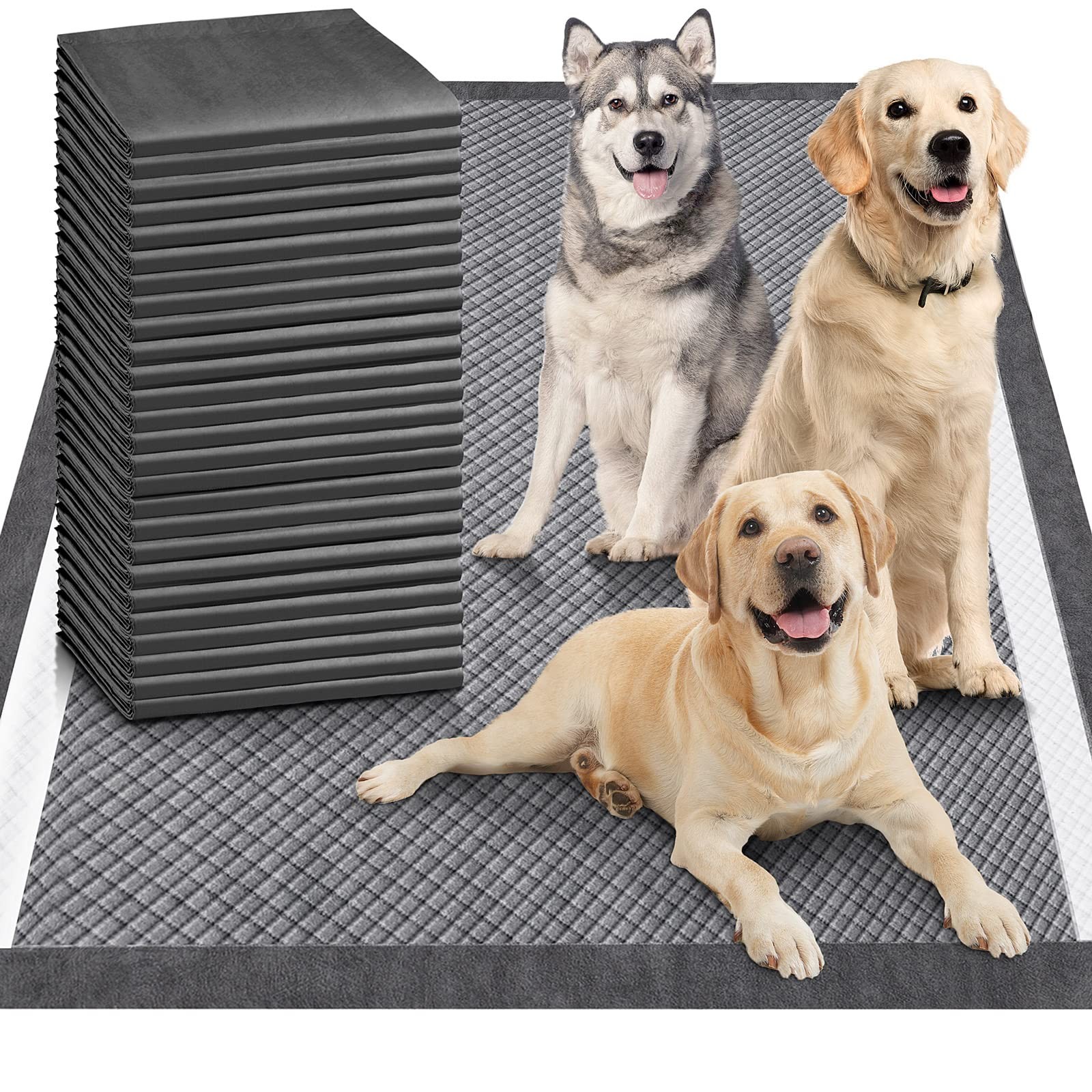 Gimars Upgrade Odor-Control Extra Large XXL Charcoal Pee Pads for Dogs Thicken 8