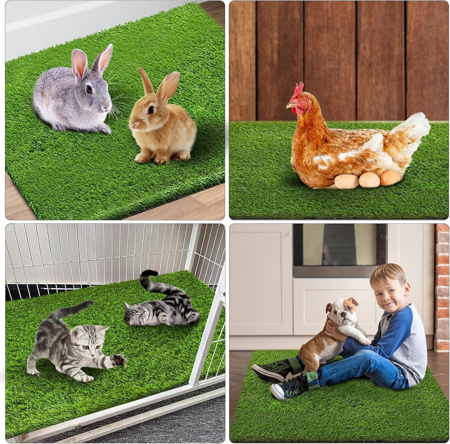 2 Pack Grass Pee Pads for Dogs Potty, Reusable Artificial Grass Mat for Puppy &