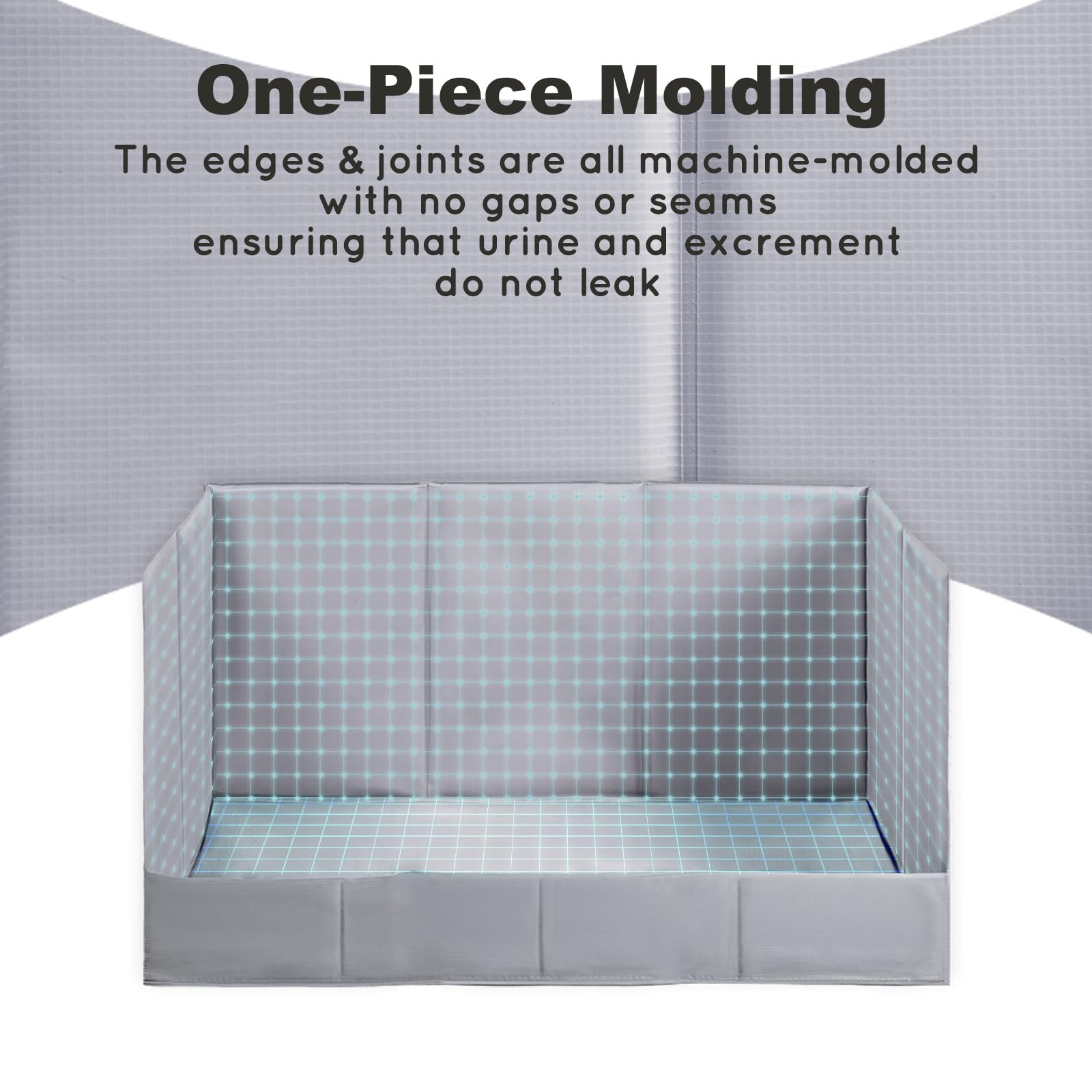 HQ4US 4LEGS Dog Litter Box with High Walls and Grate XL, Foldable Pee Pad Hol…