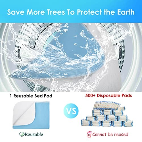 (Packs) Reusable Incontinence Bed Pads, washable bed pad, Heavy 18×24 Inch 2
