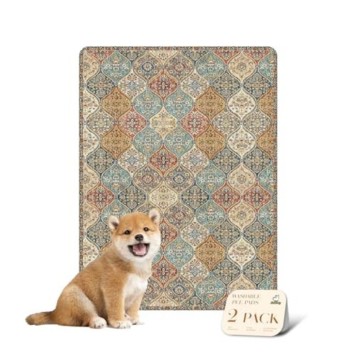 Washable Dog Pee Pad 18×24 Inch Non-Slip Leak Proof Reusable Absorbent Puppy