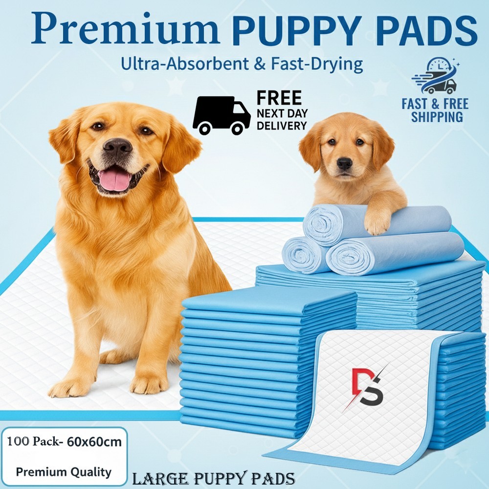 100 Large Puppy Pads Training Trainer Train Pads Toilet Pee Wee Poo Dog Pet Cat