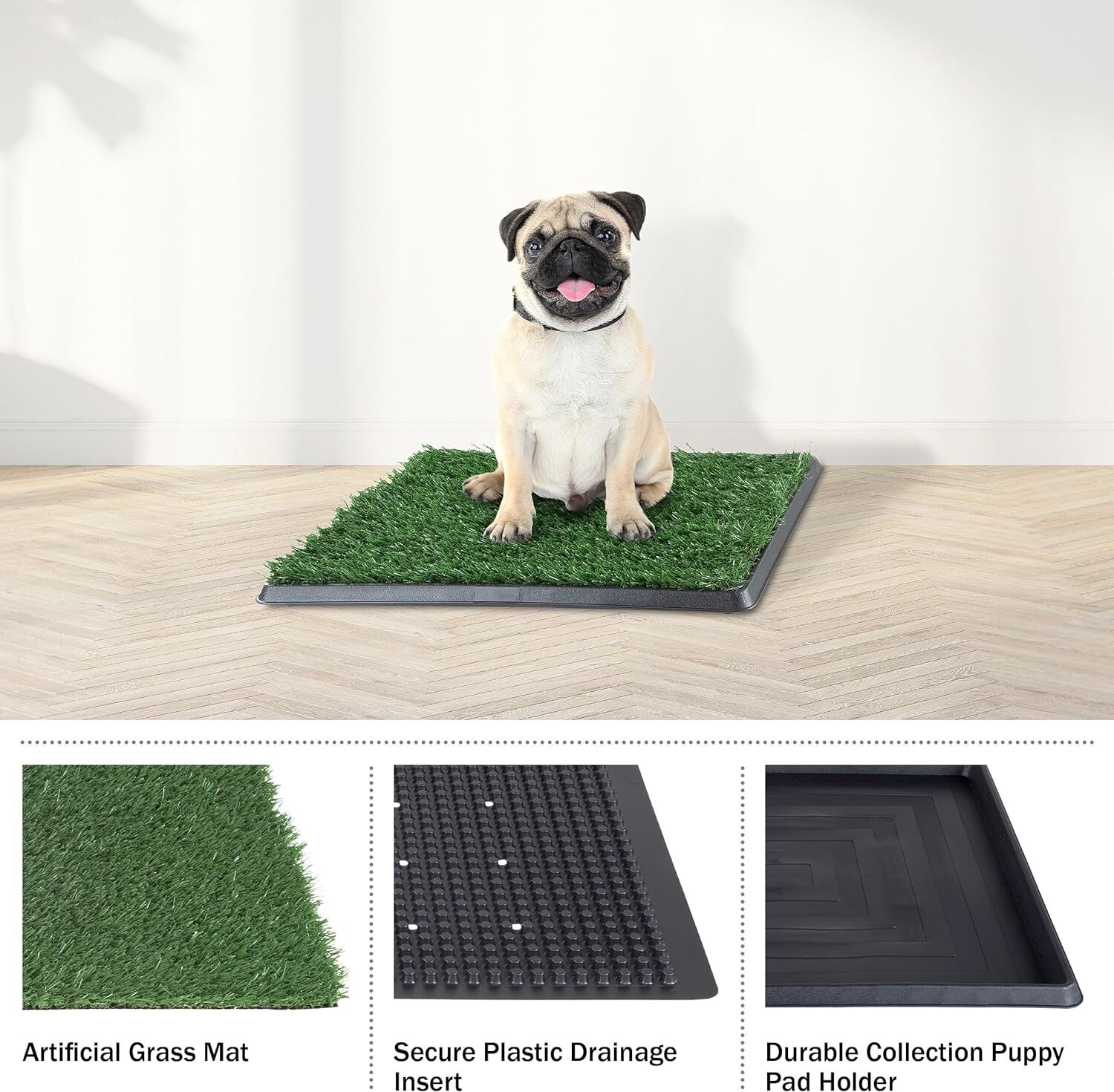 Artificial Grass Puppy Pee Pad For Dogs And Small Pets – 16X20 Reusable 3-Layer
